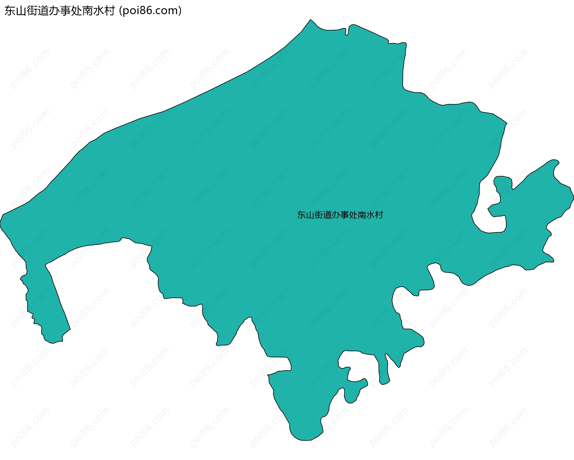 东山街道办事处南水村边界地图