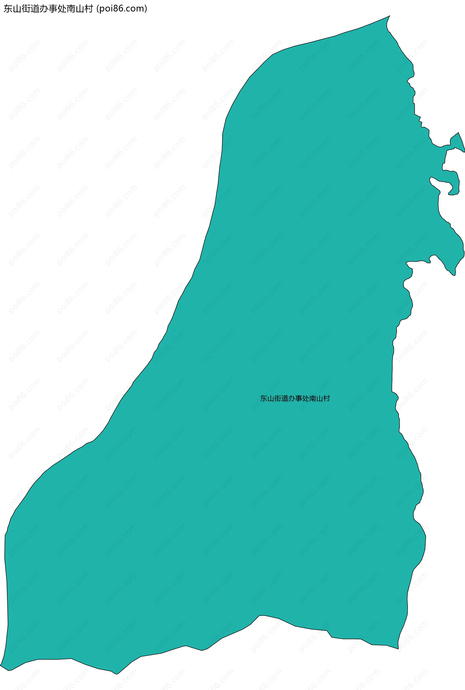 东山街道办事处南山村边界地图