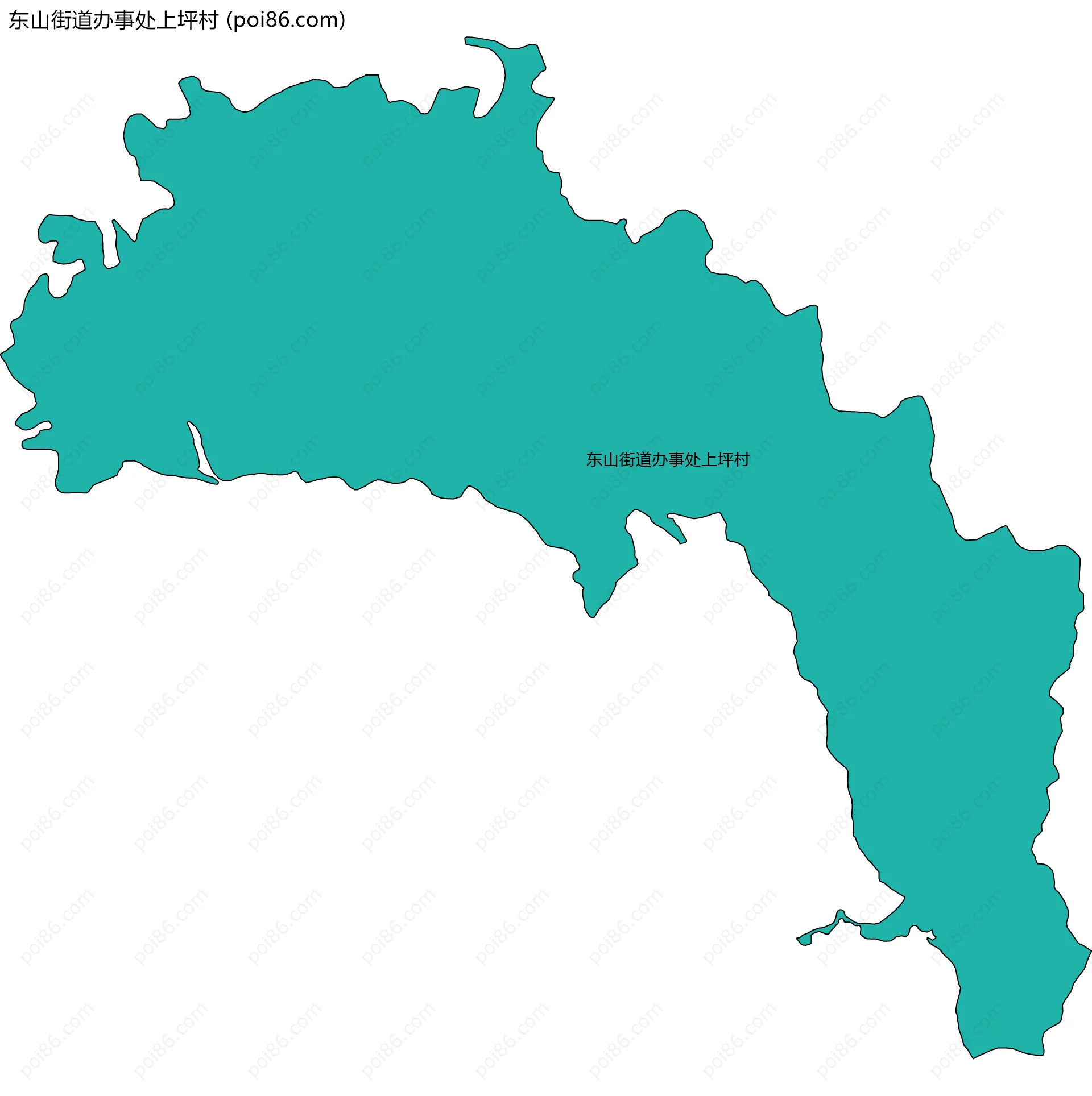 东山街道办事处上坪村边界地图