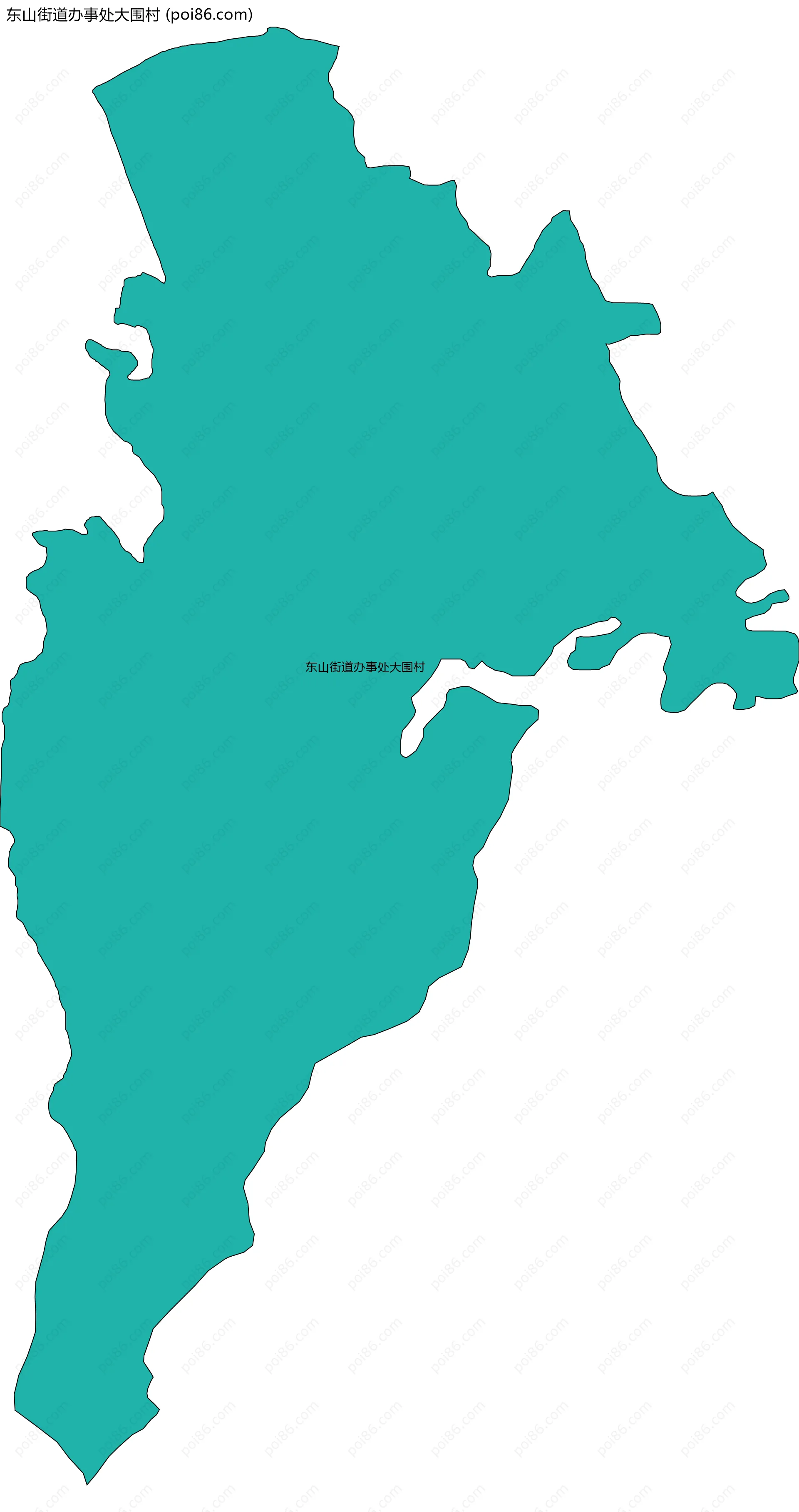 东山街道办事处大围村边界地图