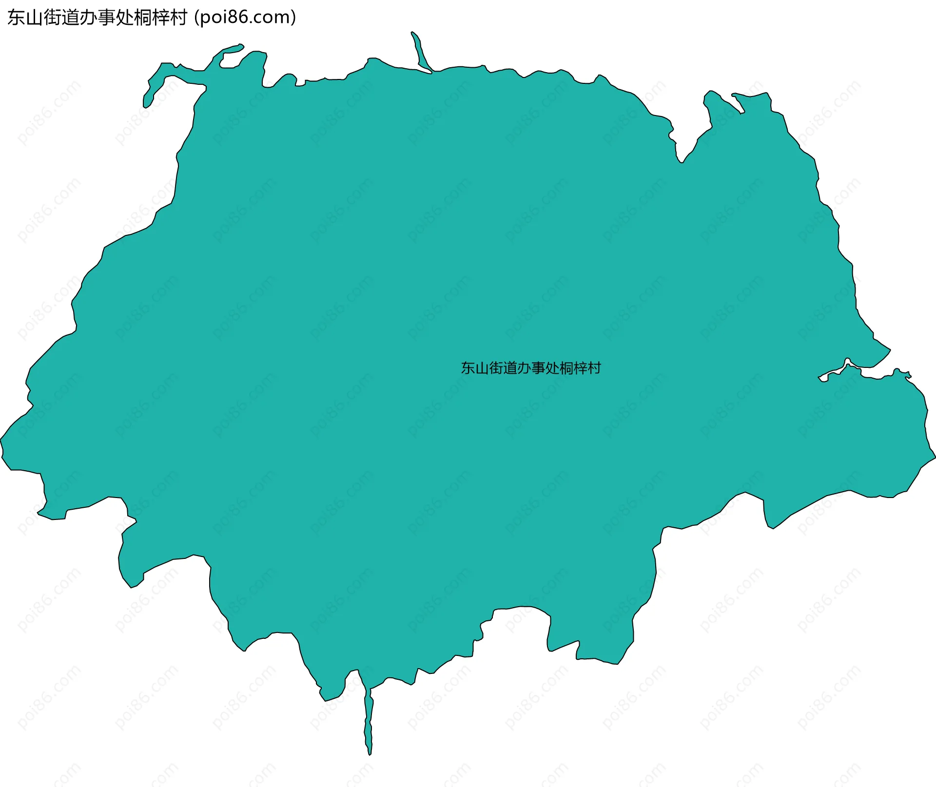 东山街道办事处桐梓村边界地图