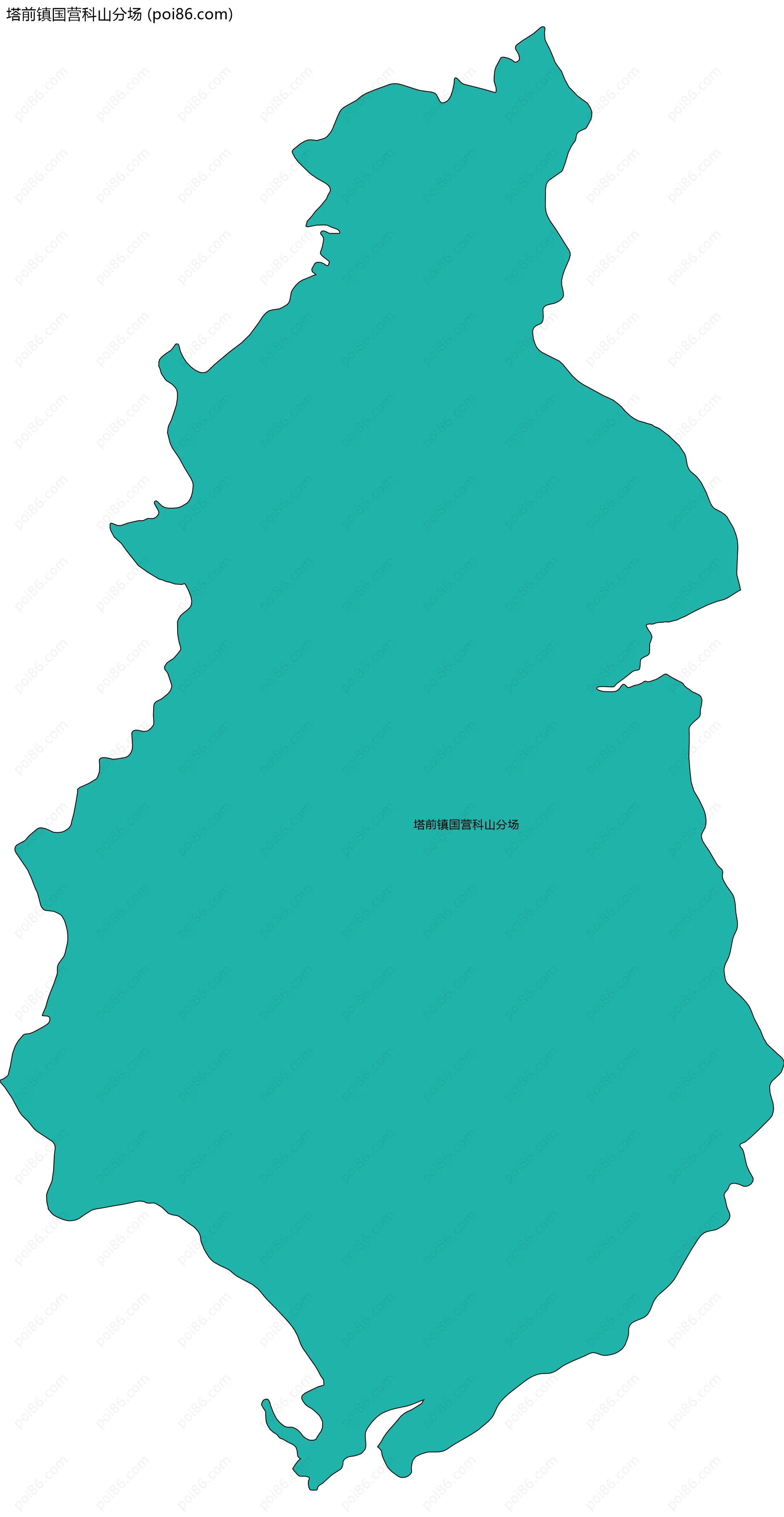 塔前镇国营科山分场边界地图