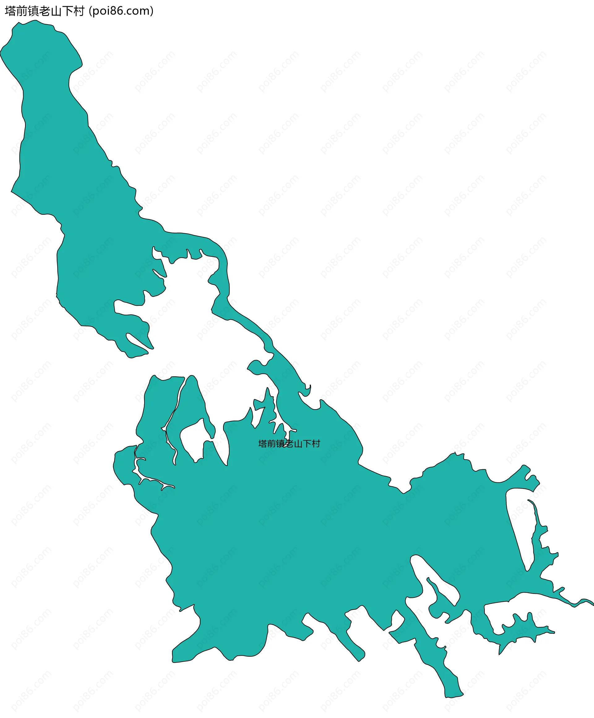 塔前镇老山下村边界地图