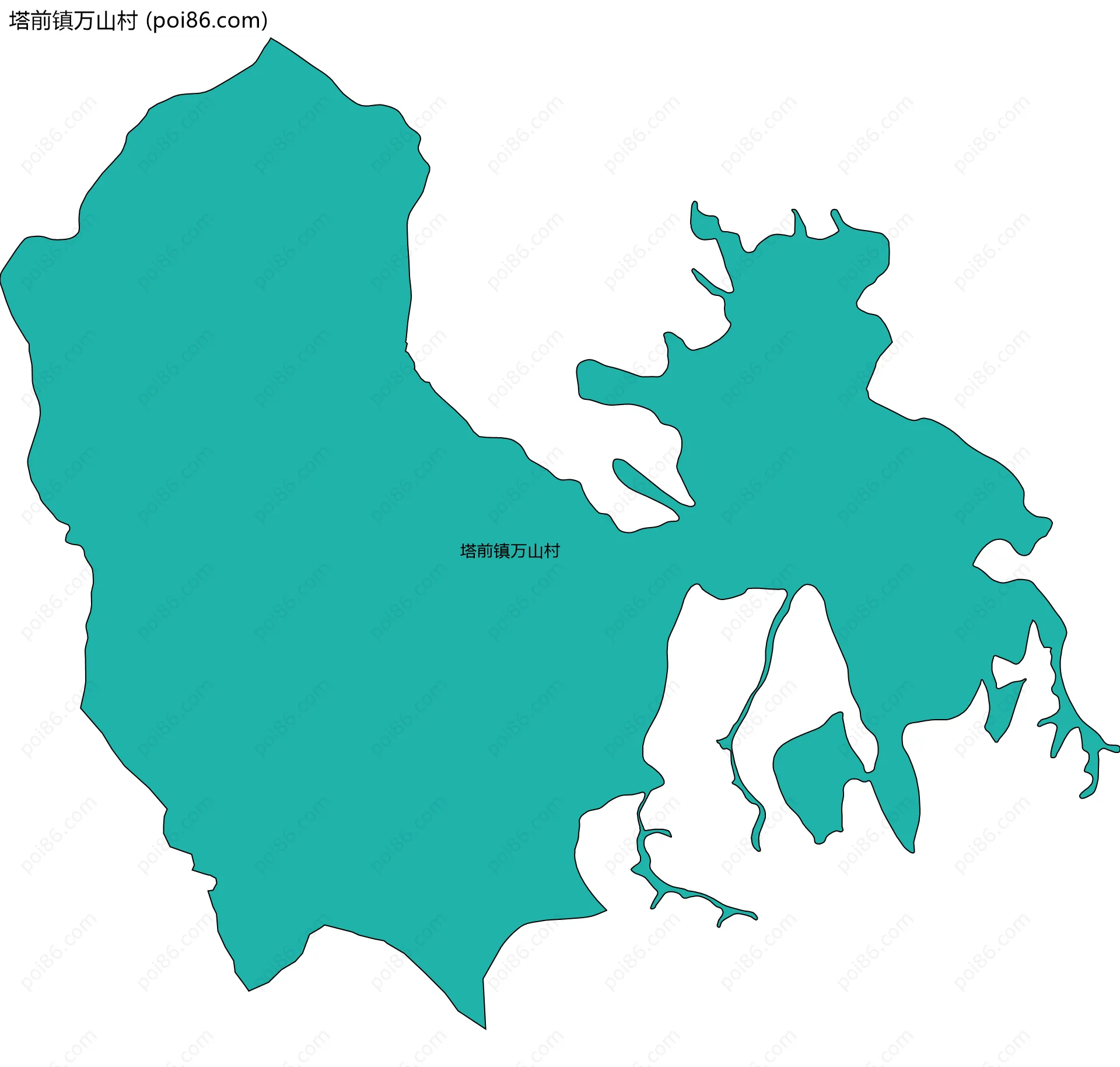 塔前镇万山村边界地图