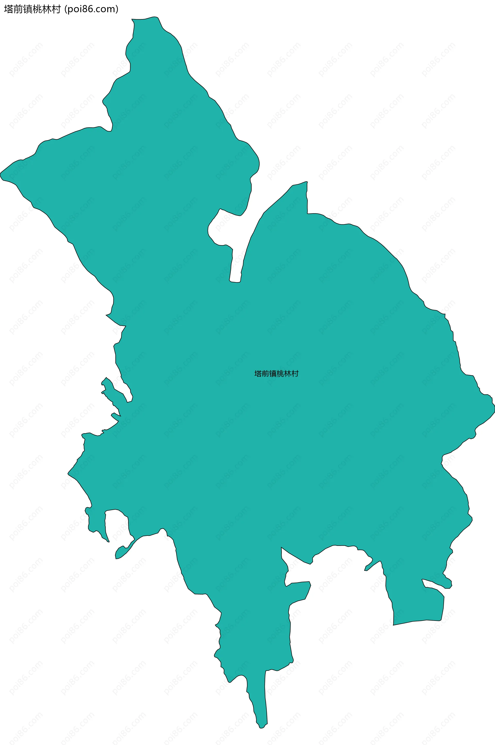 塔前镇桃林村边界地图