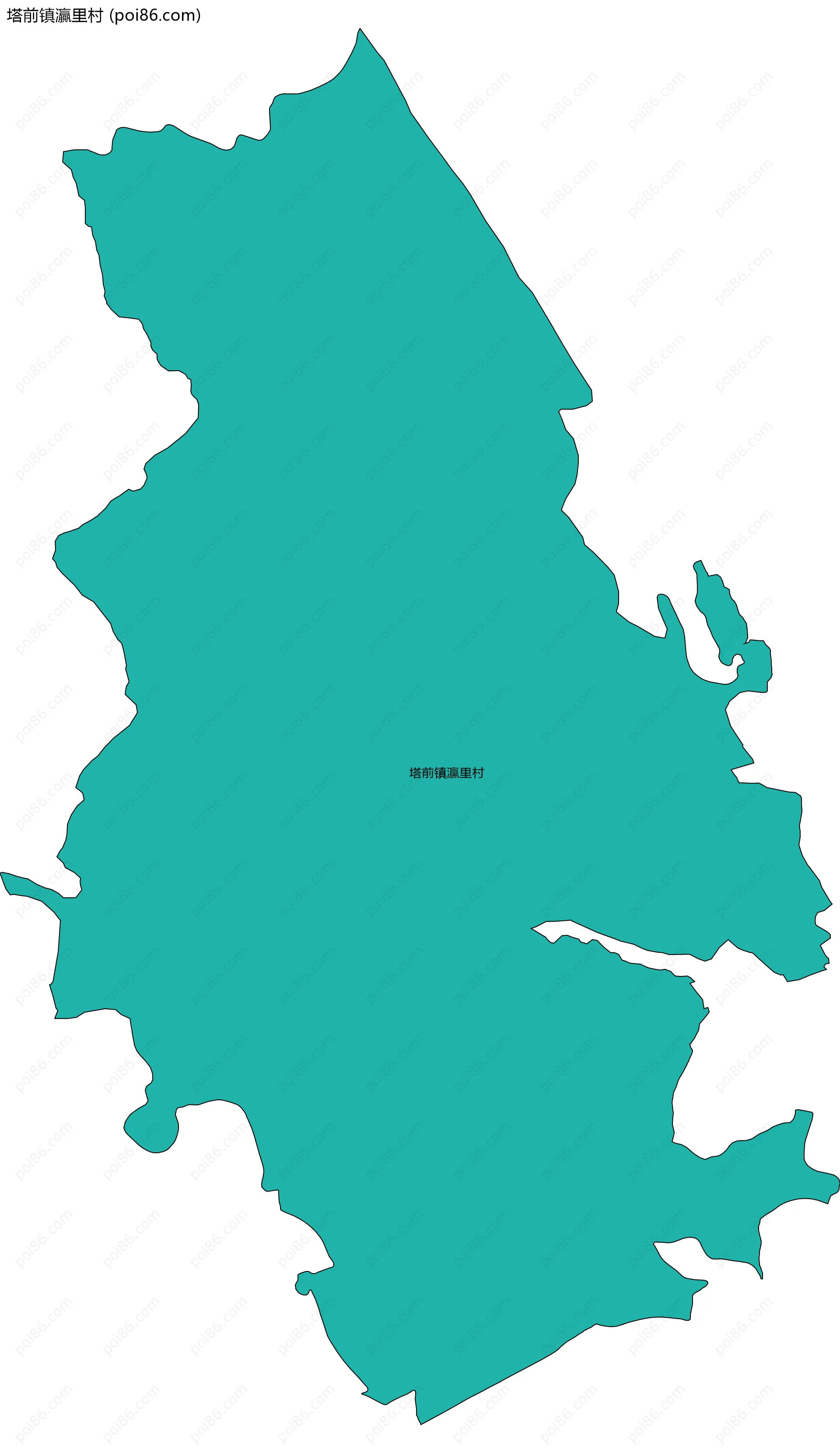 塔前镇灜里村边界地图