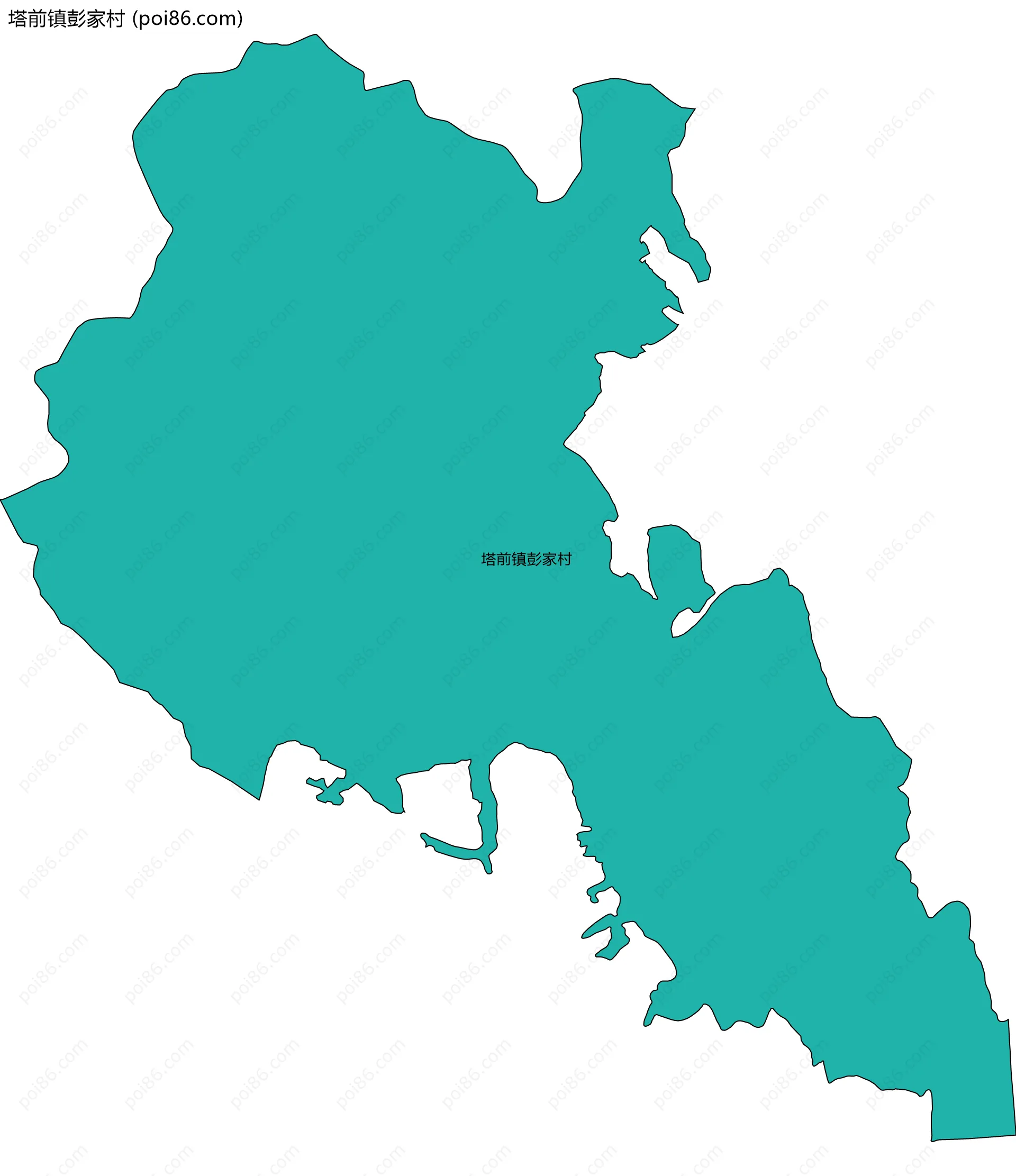 塔前镇彭家村边界地图