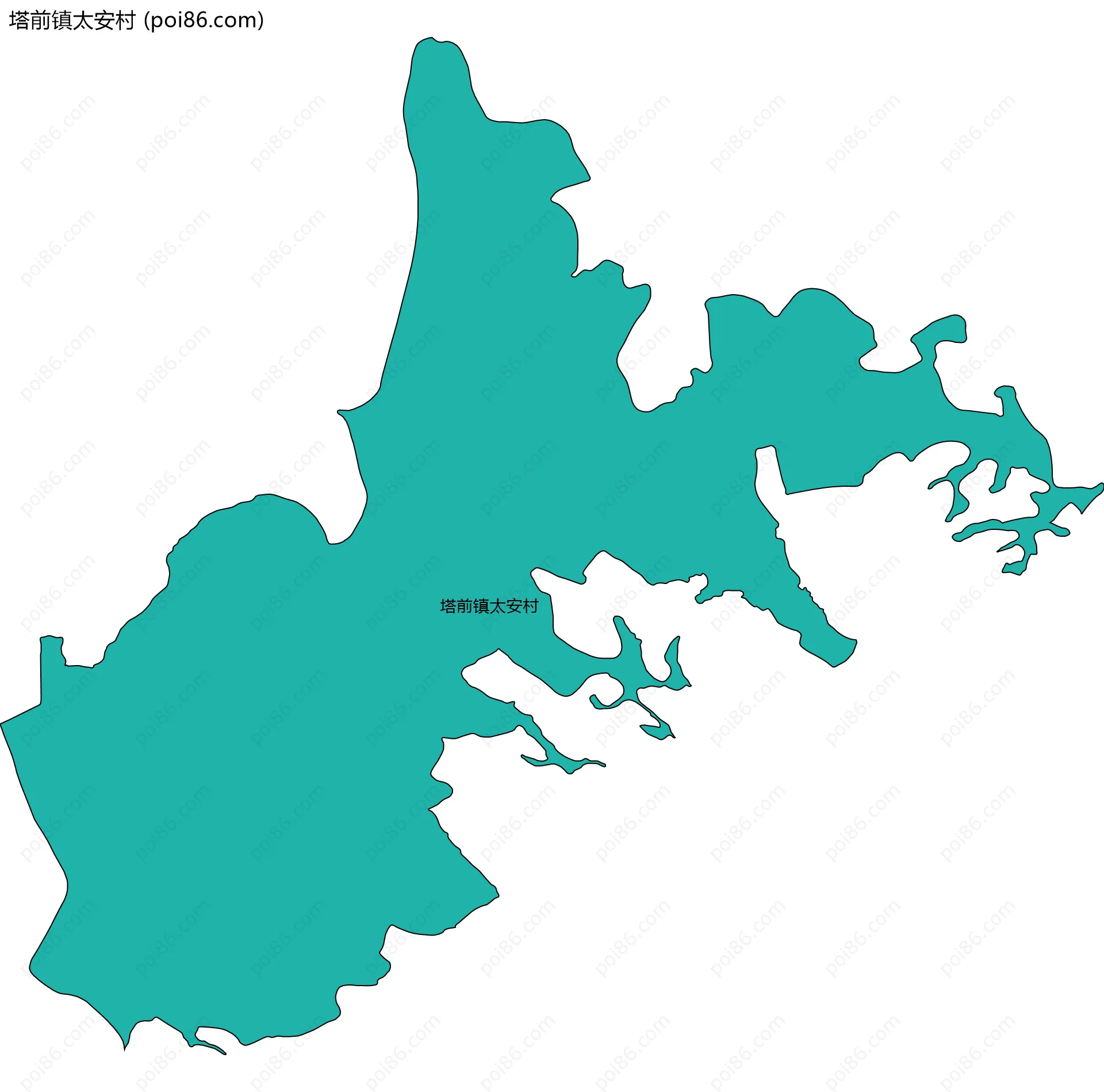 塔前镇太安村边界地图