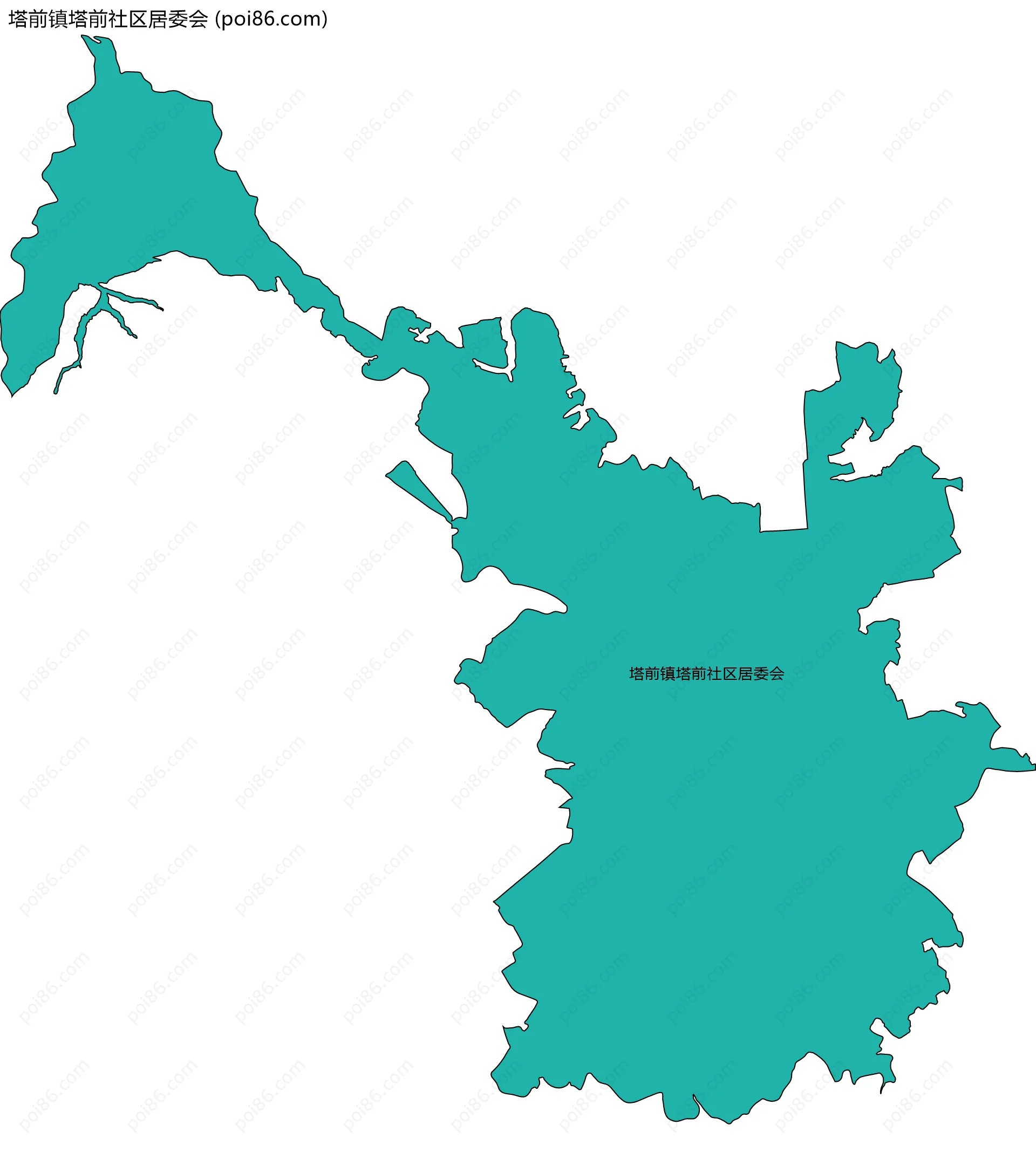 塔前镇塔前社区居委会边界地图