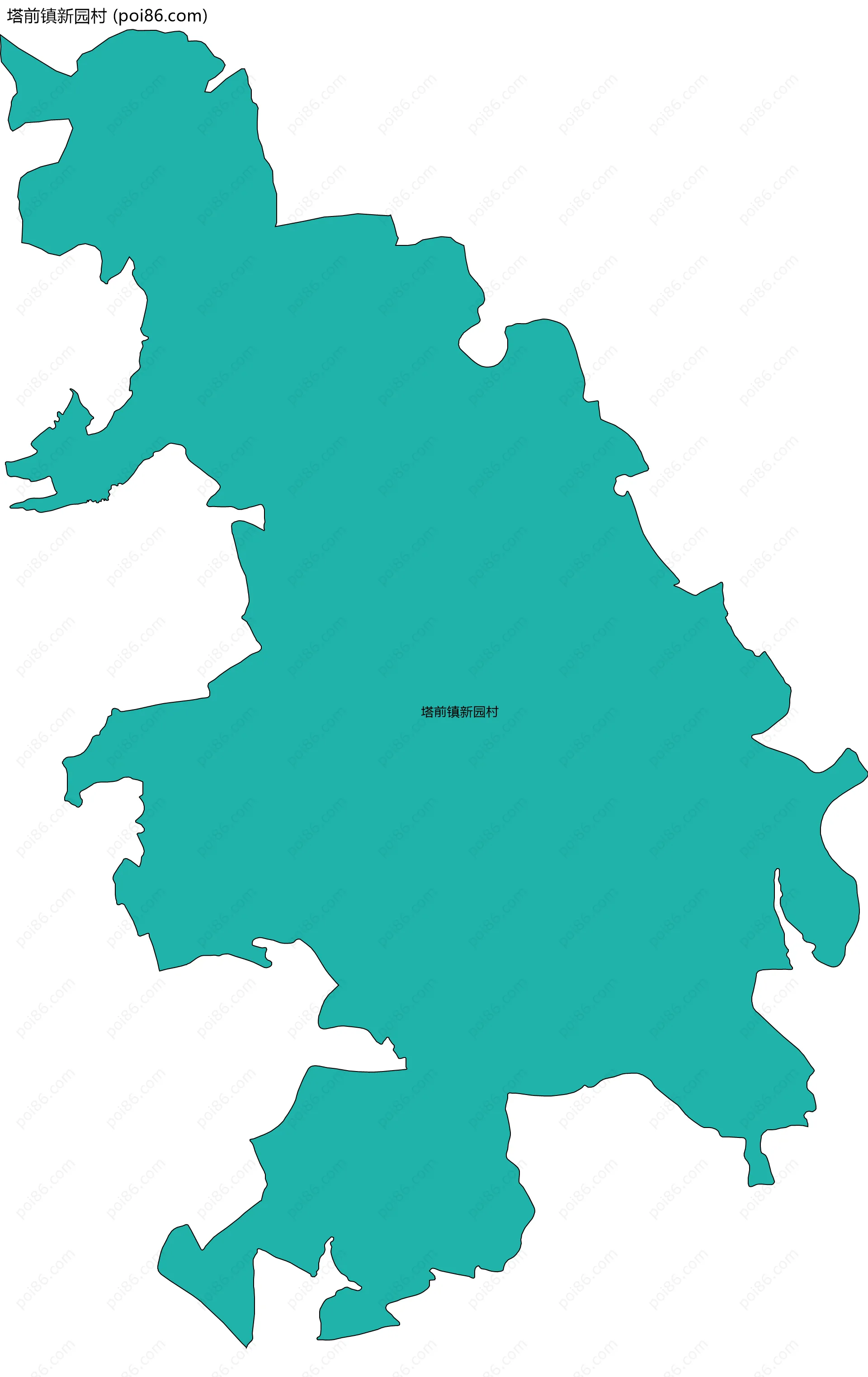 塔前镇新园村边界地图