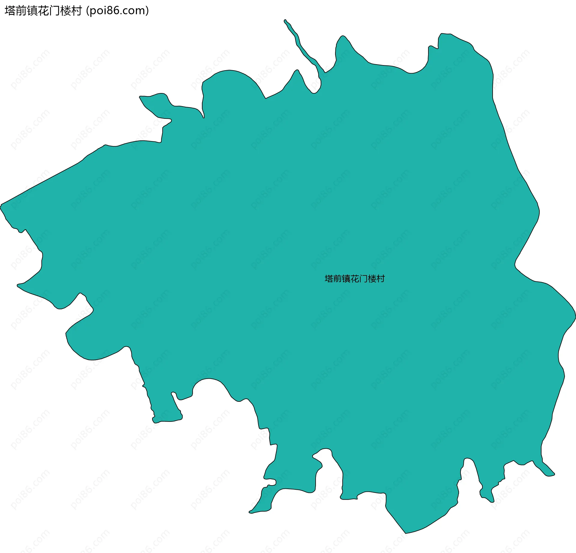 塔前镇花门楼村边界地图