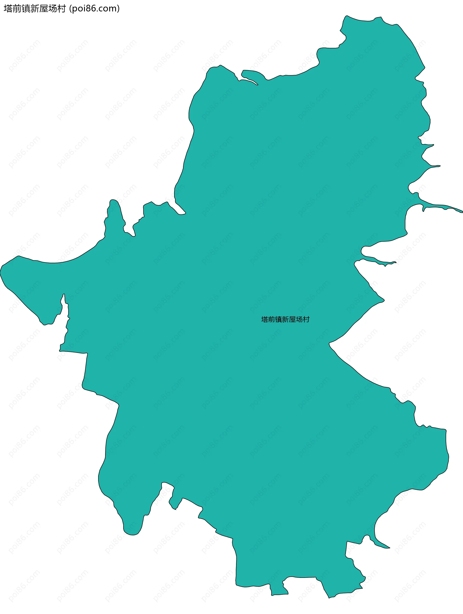 塔前镇新屋场村边界地图