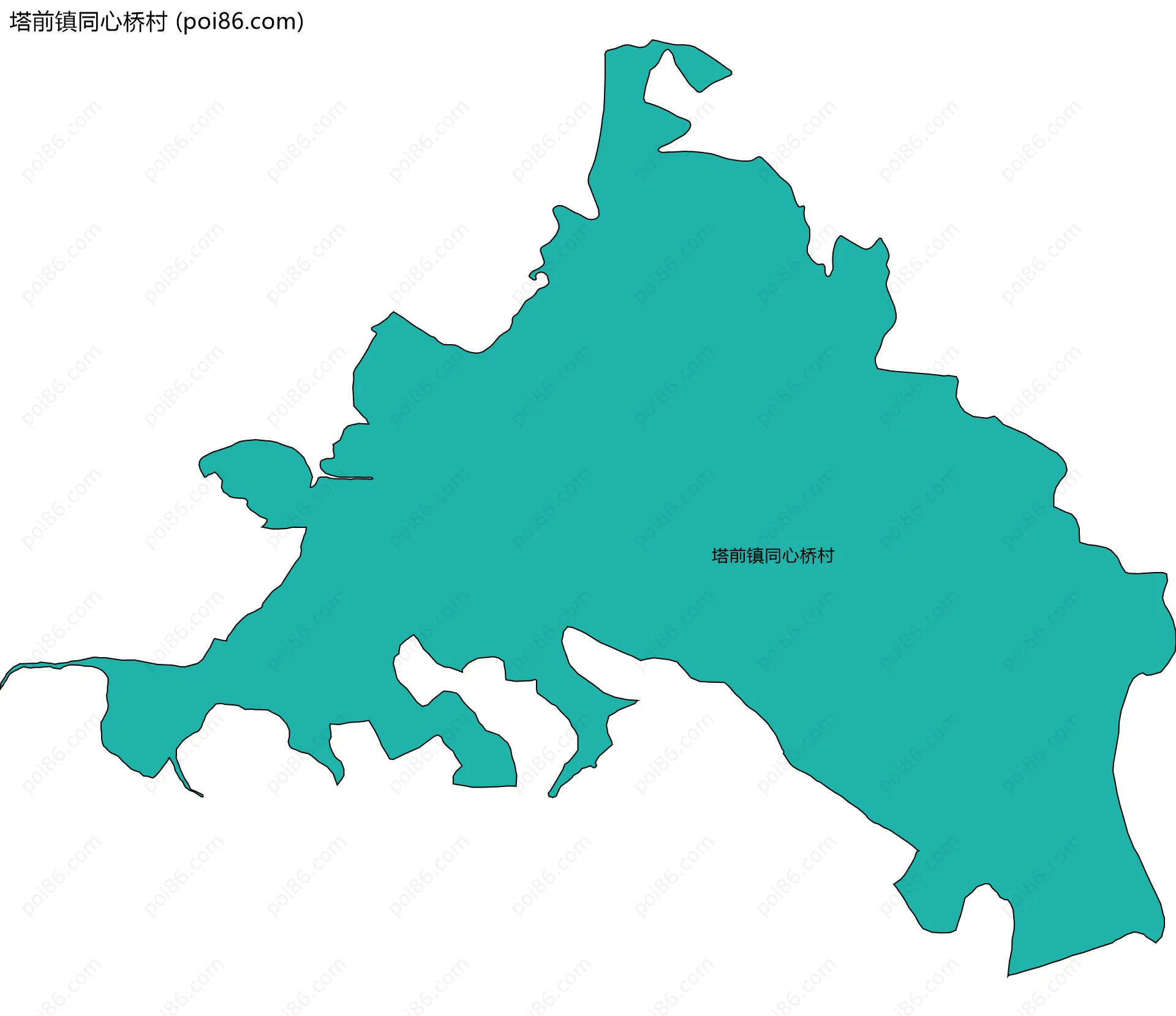 塔前镇同心桥村边界地图