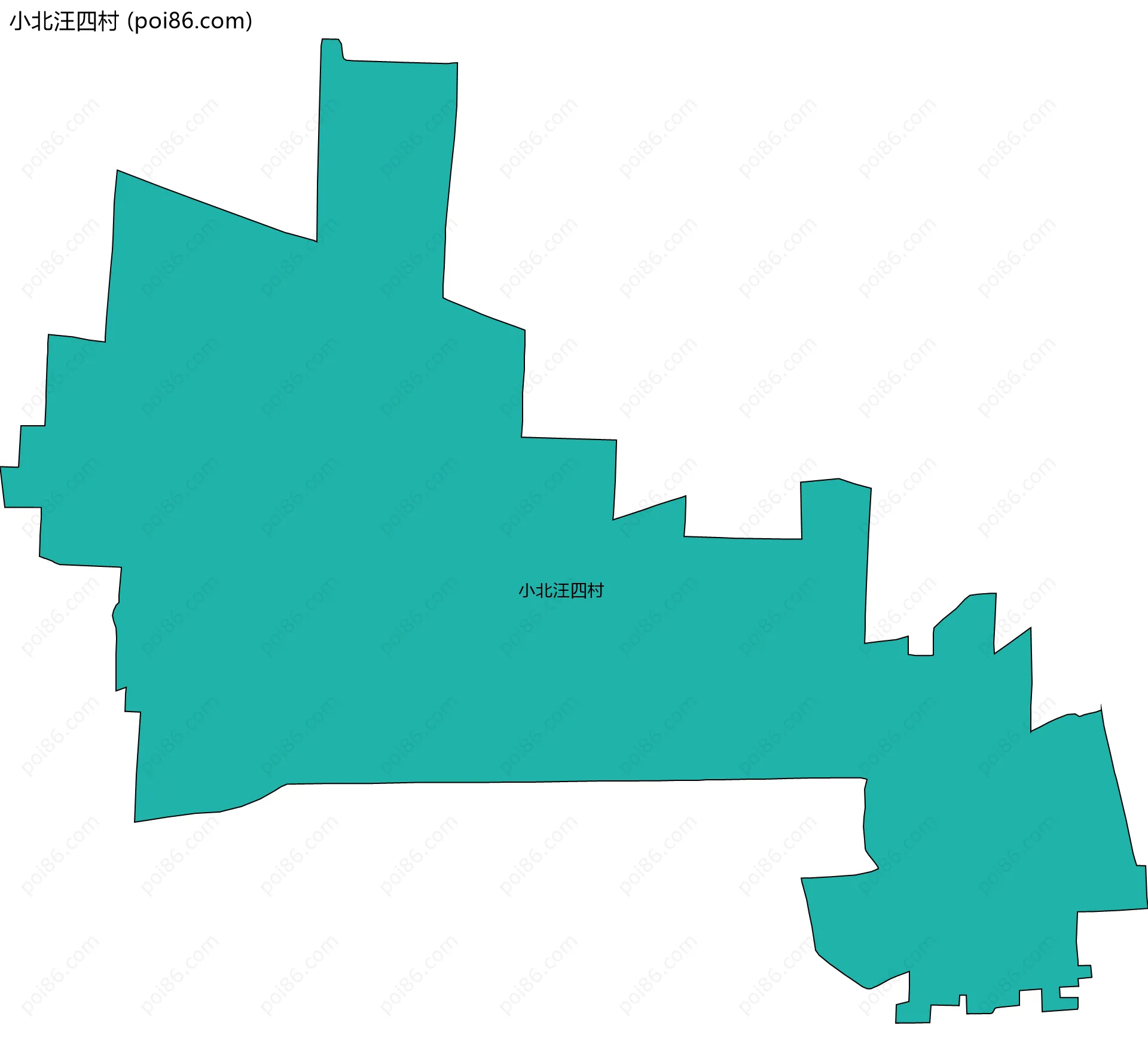 小北汪四村边界地图