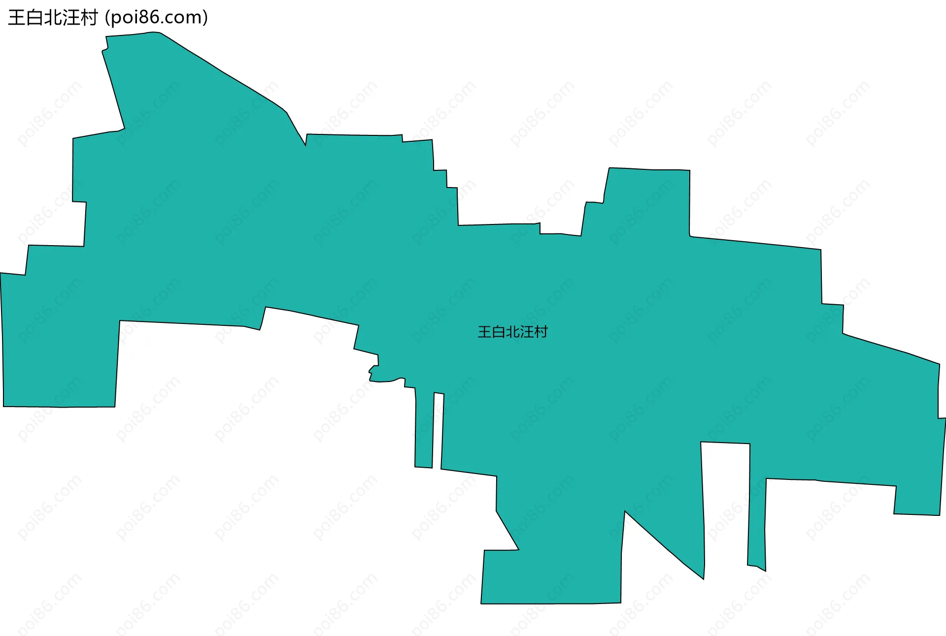 王白北汪村边界地图
