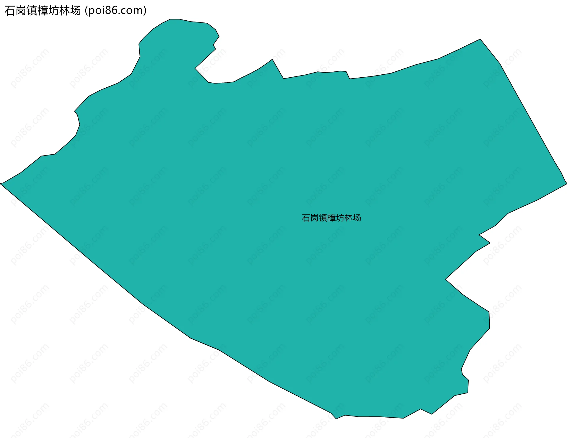 石岗镇樟坊林场边界地图(五级行政区划)
