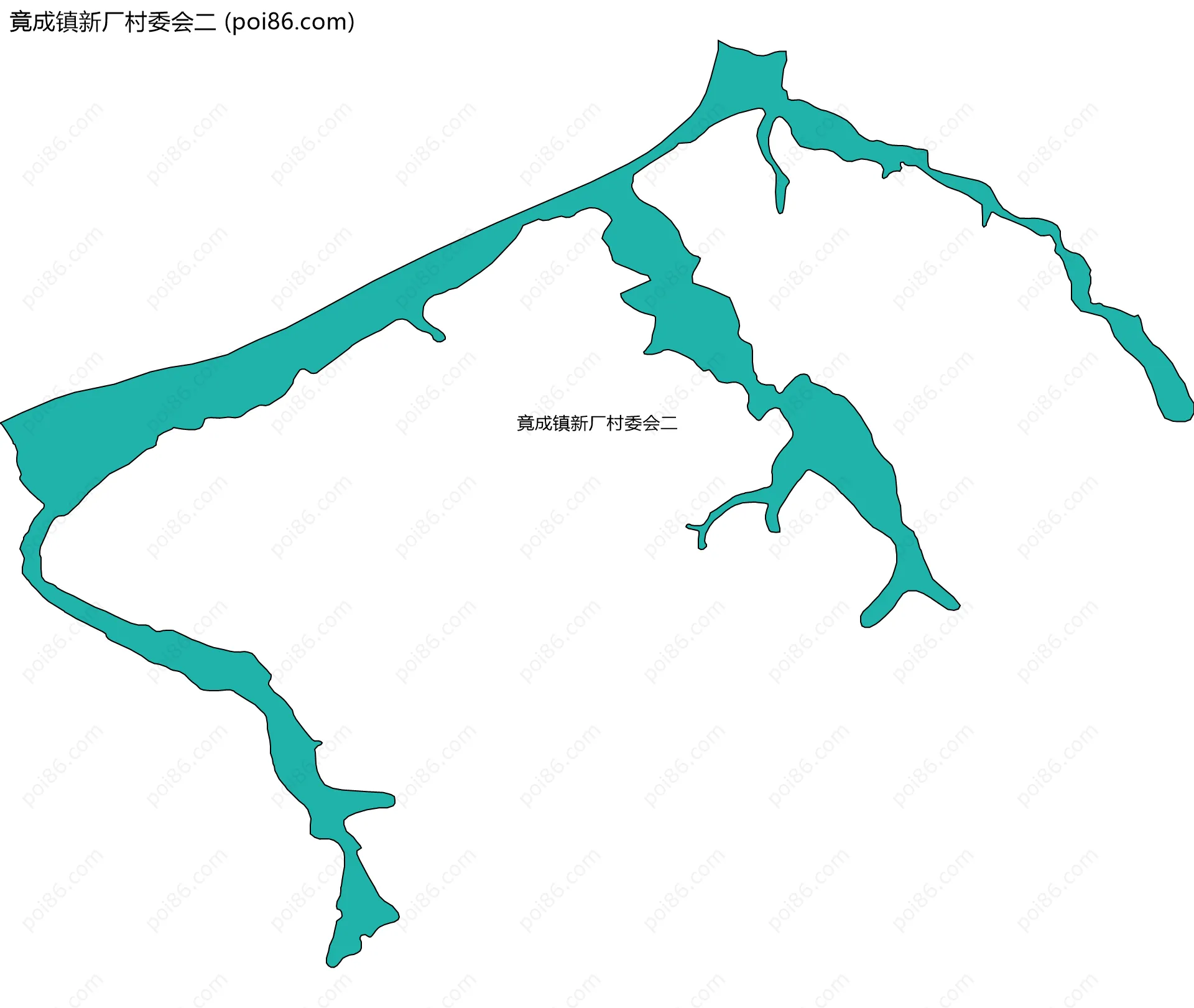 竟成镇新厂村委会二边界地图