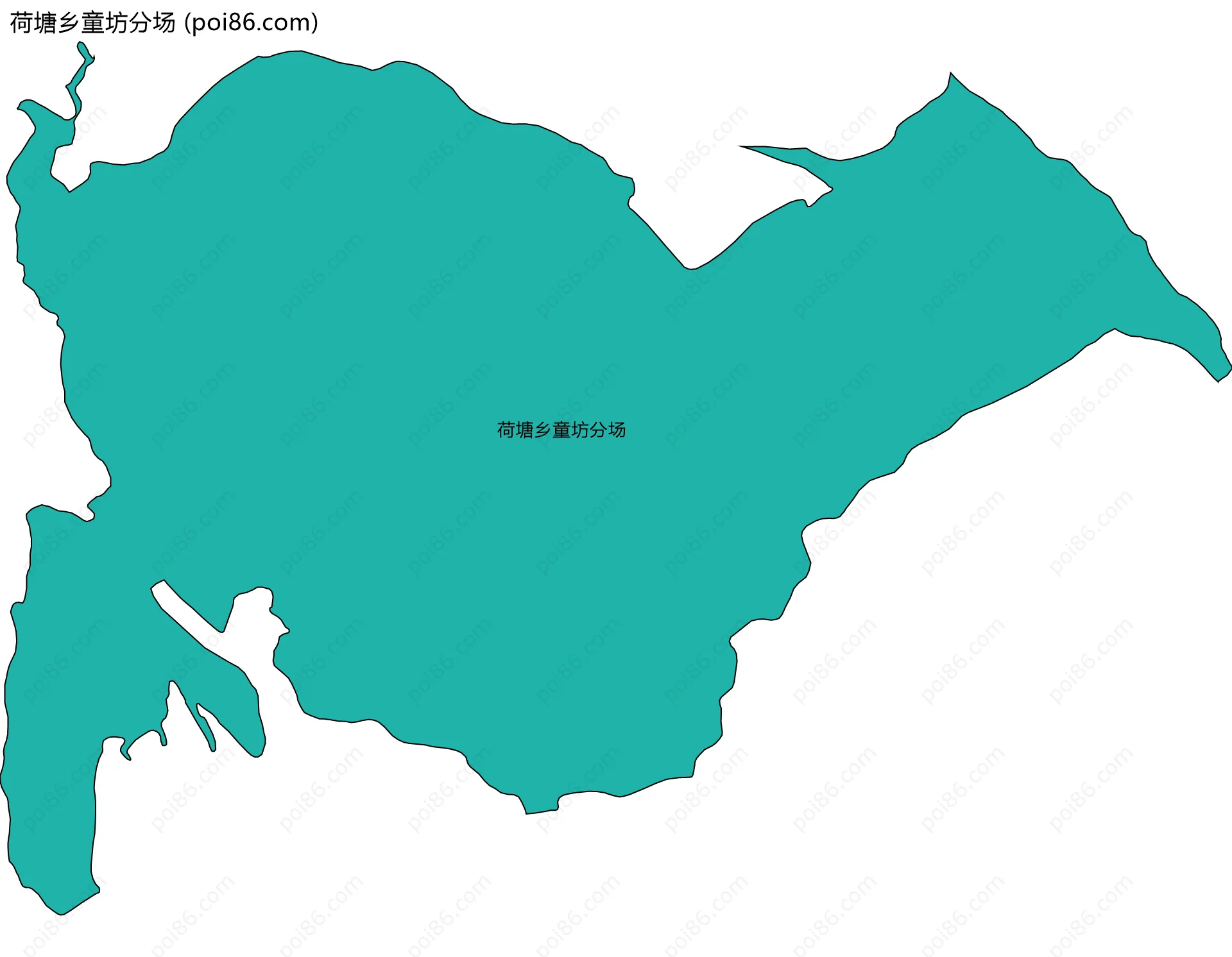 荷塘乡童坊分场边界地图