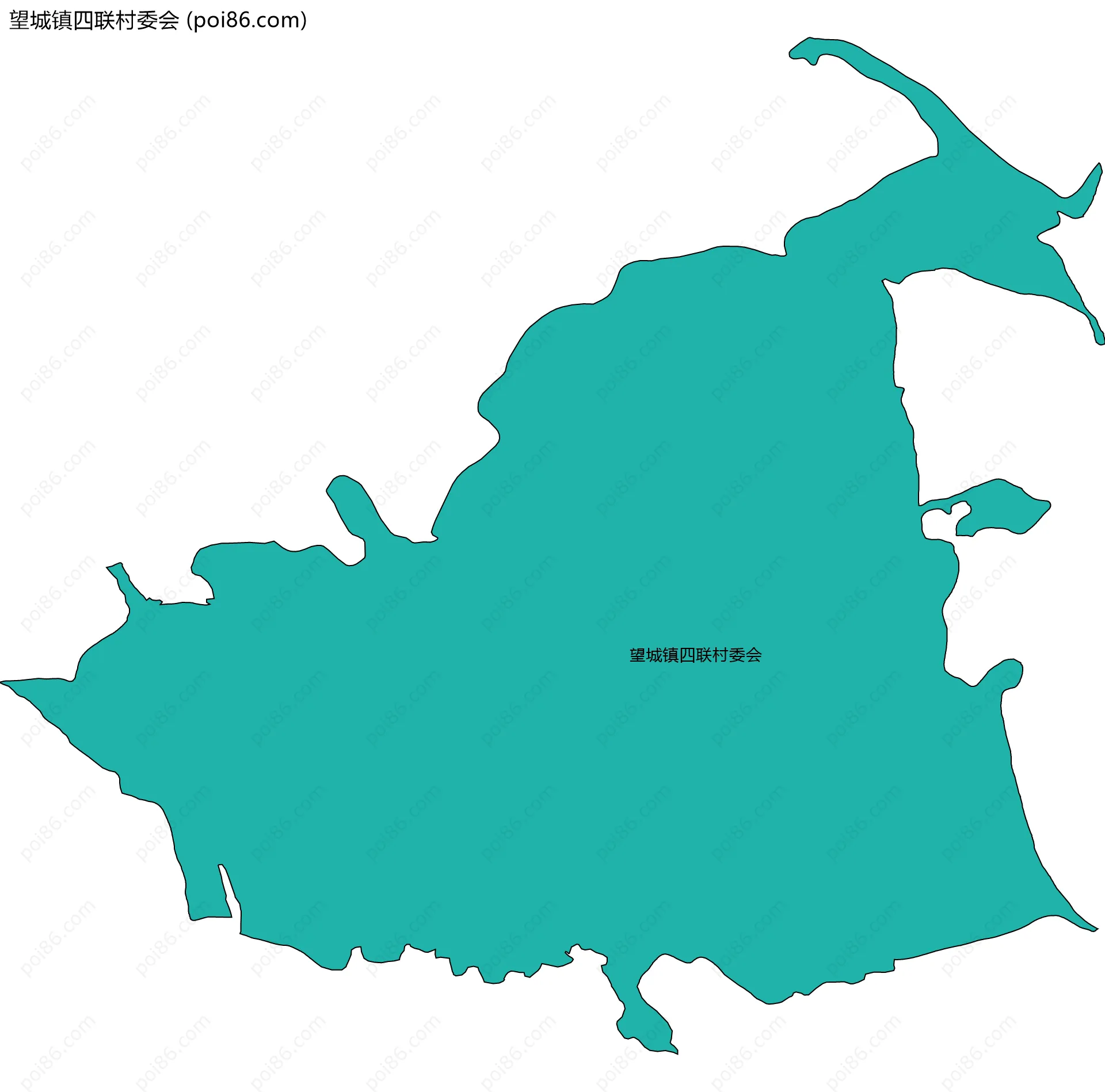 望城镇四联村委会边界地图