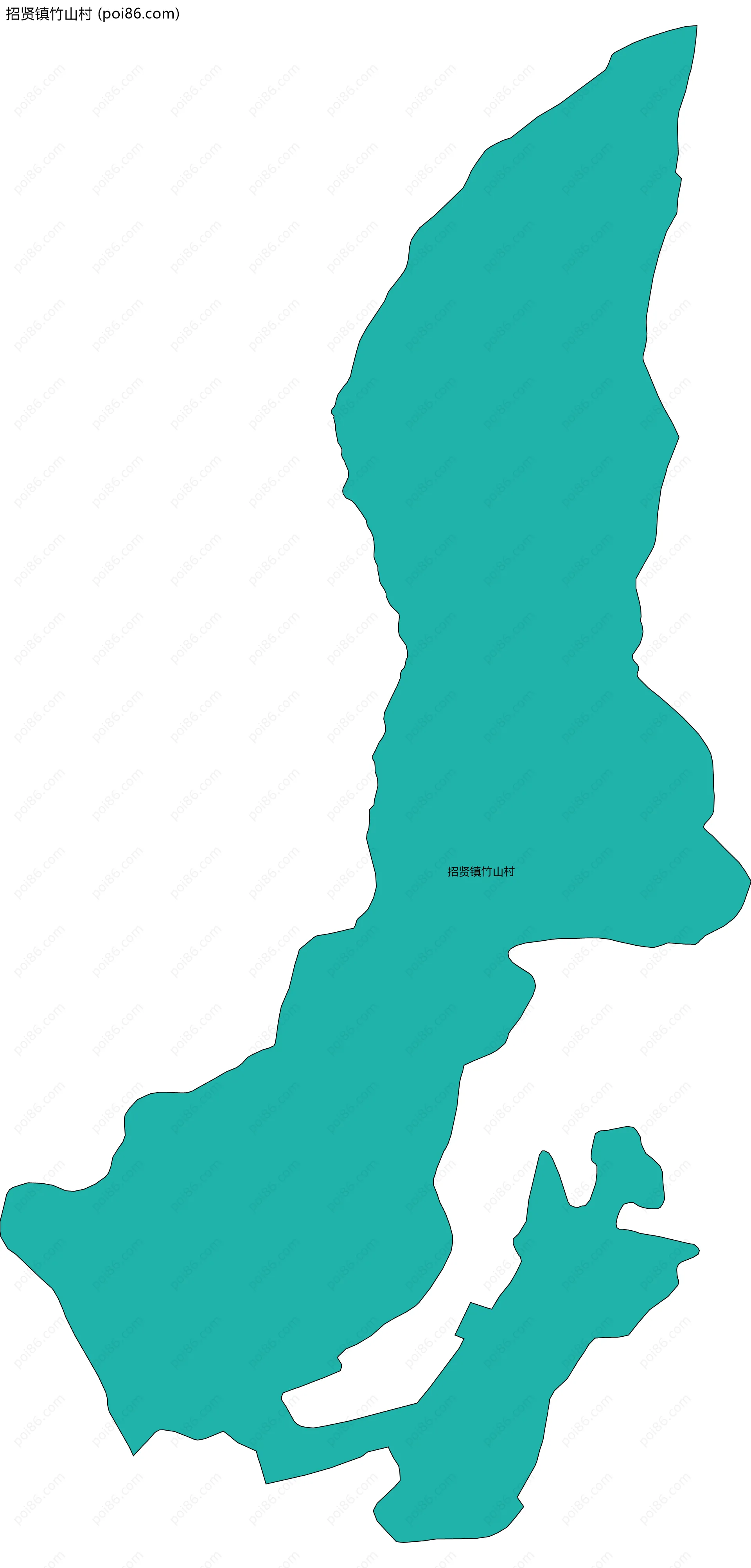 招贤镇竹山村边界地图