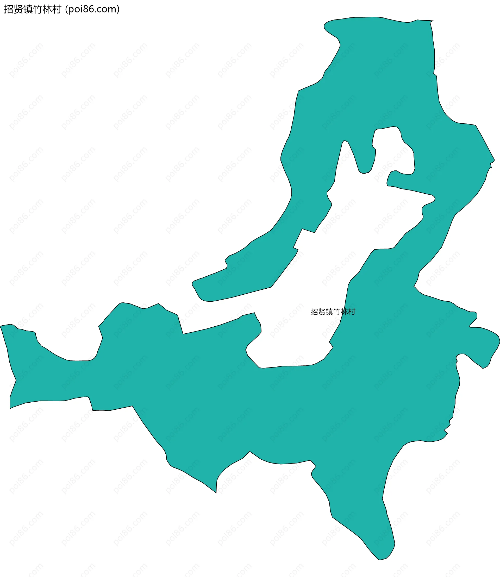 招贤镇竹林村边界地图