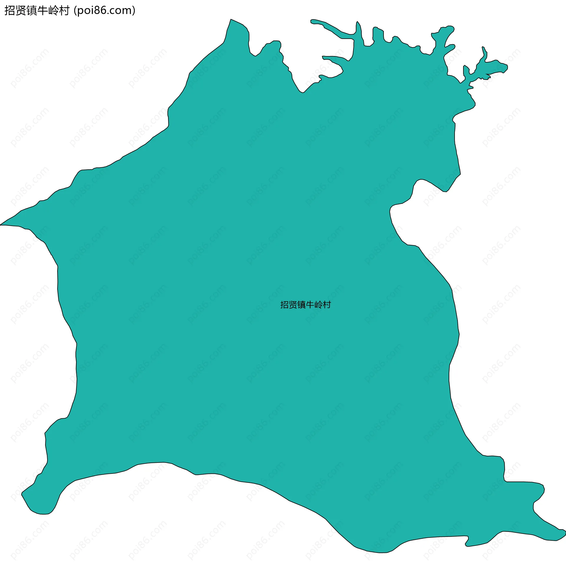 招贤镇牛岭村边界地图