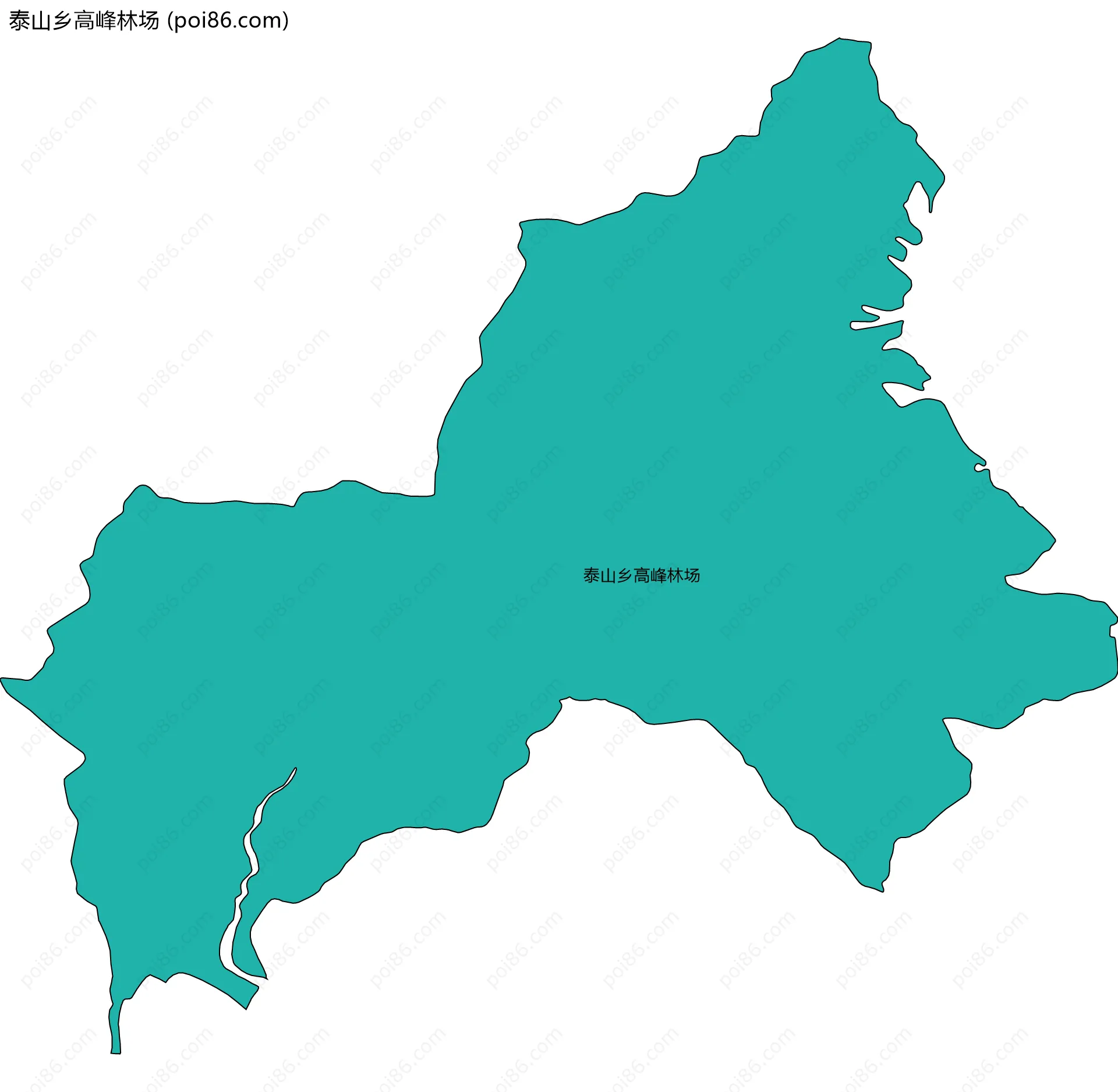 泰山乡高峰林场边界地图(五级行政区划)