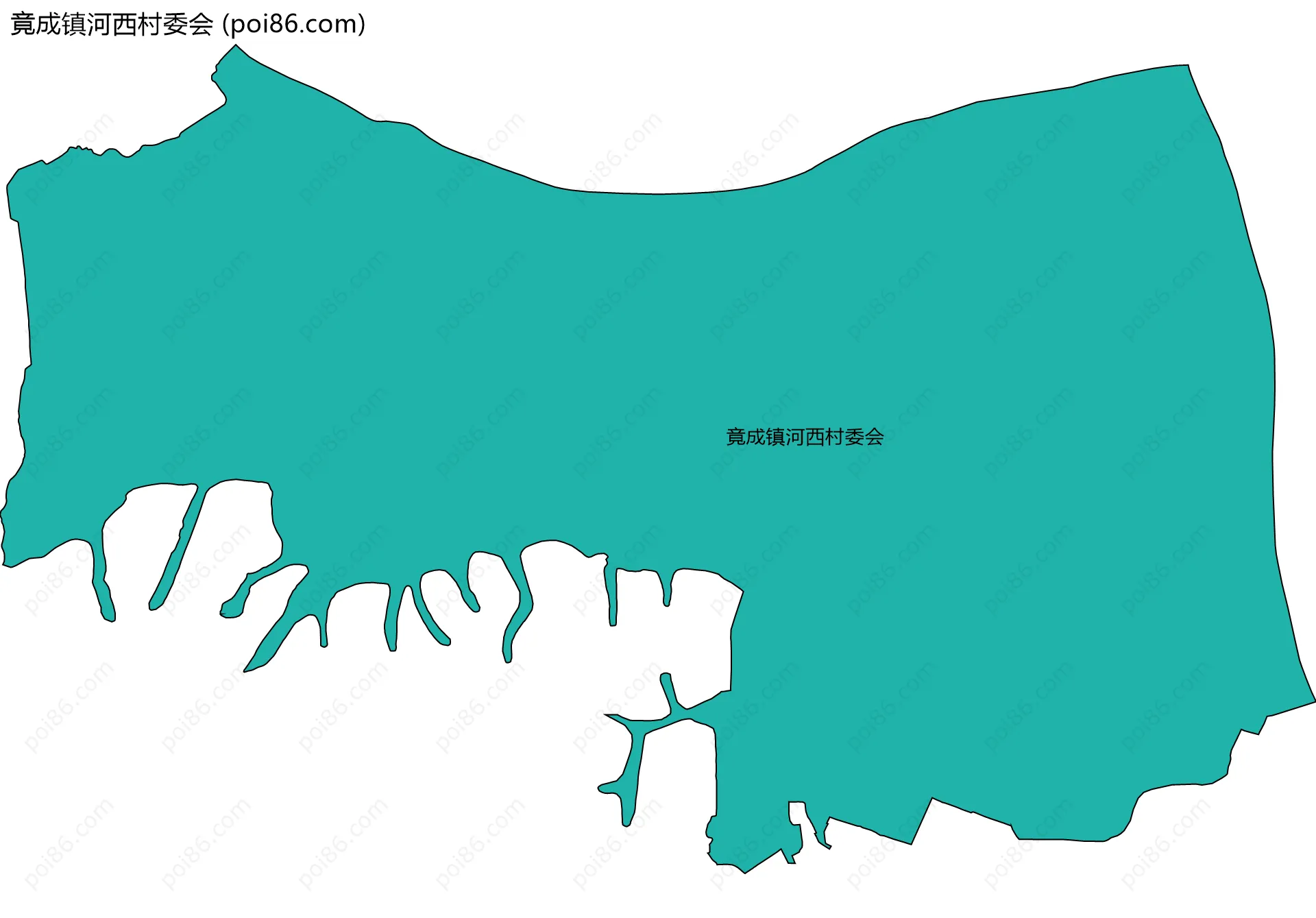 竟成镇河西村委会边界地图