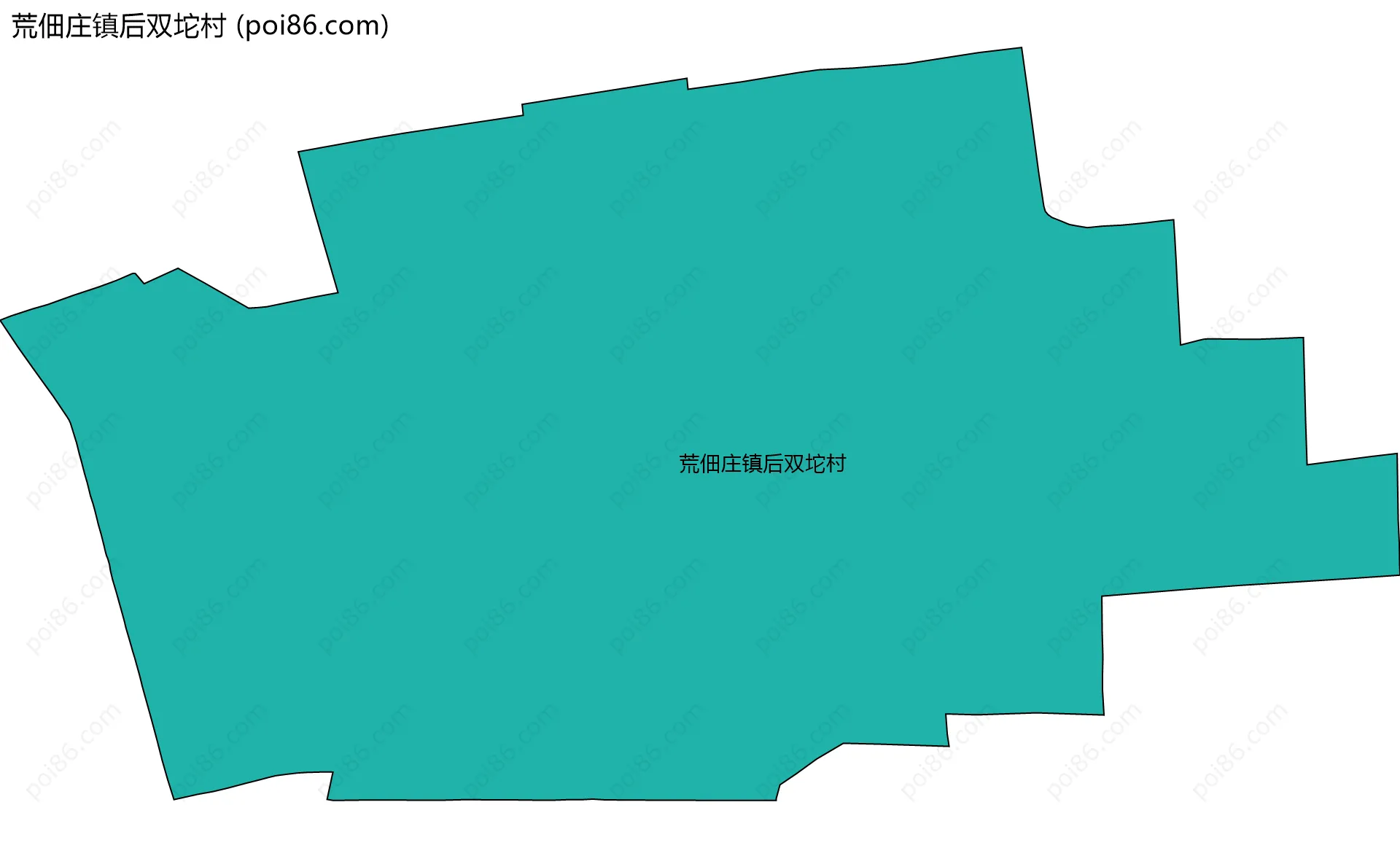 荒佃庄镇后双坨村边界地图