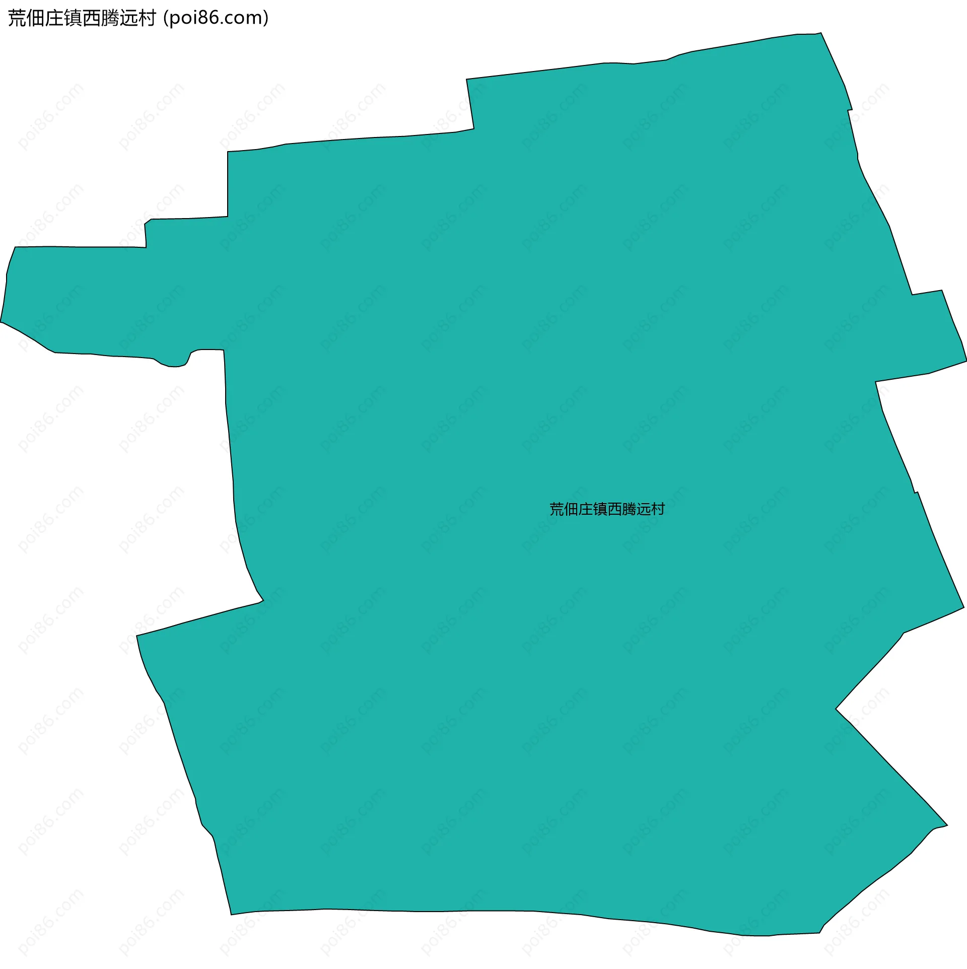 荒佃庄镇西腾远村边界地图