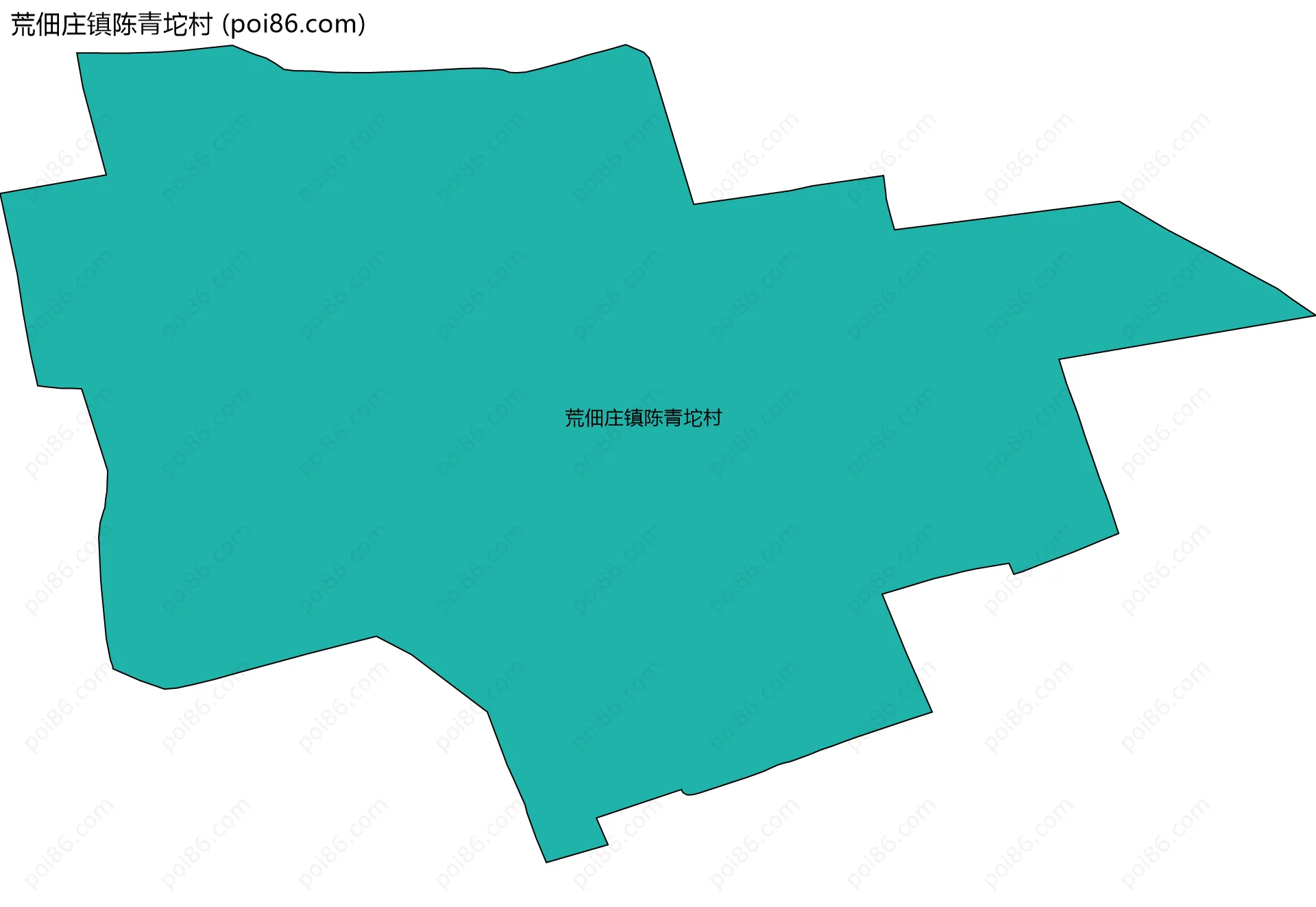 荒佃庄镇陈青坨村边界地图