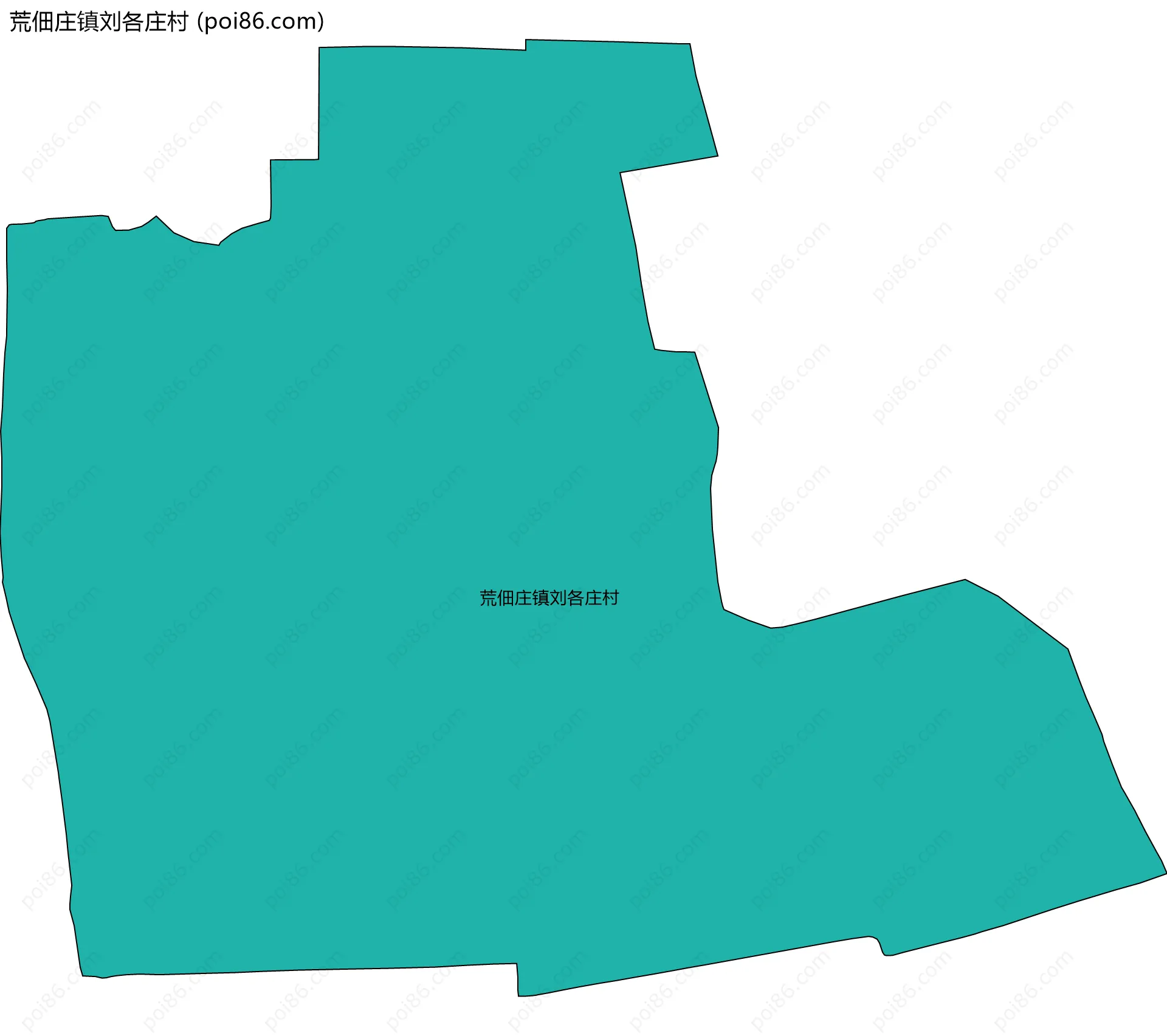 荒佃庄镇刘各庄村边界地图