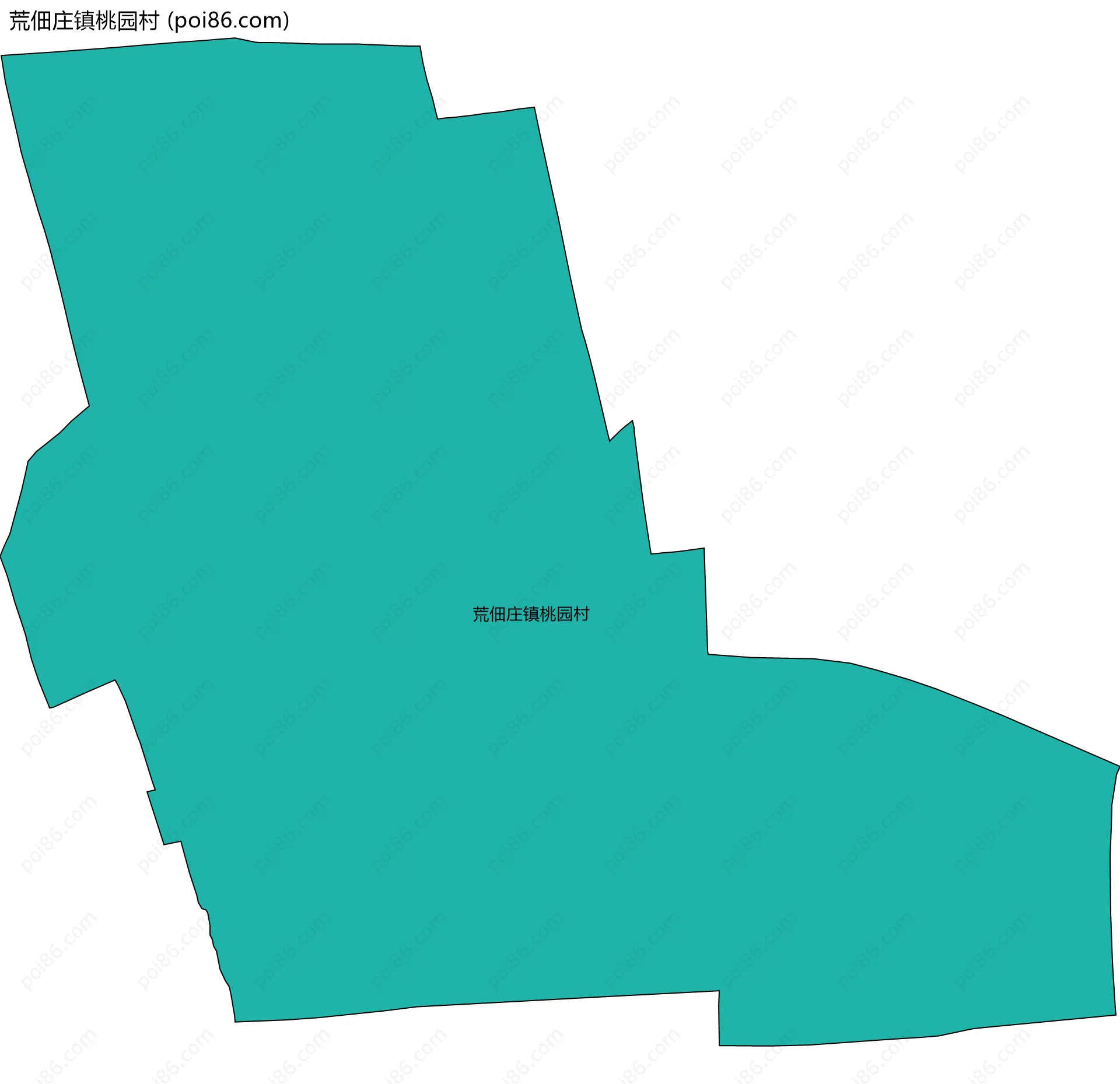 荒佃庄镇桃园村边界地图