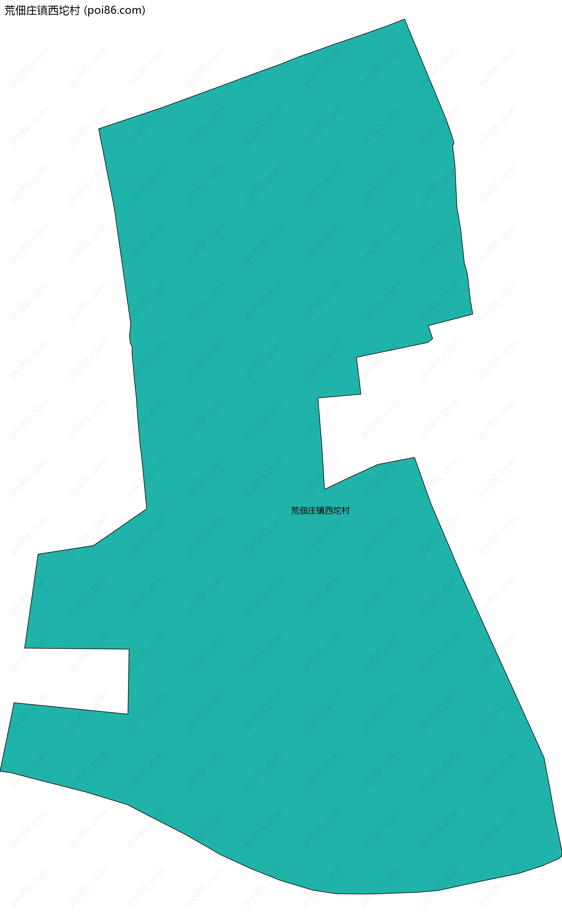 荒佃庄镇西坨村边界地图