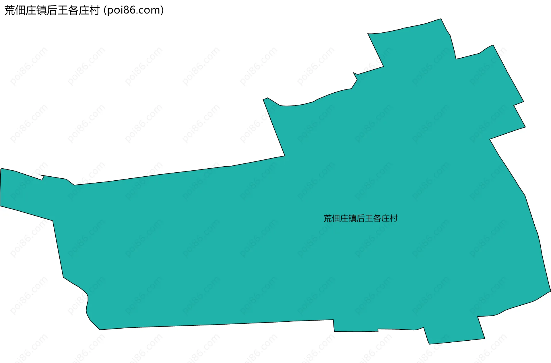 荒佃庄镇后王各庄村边界地图