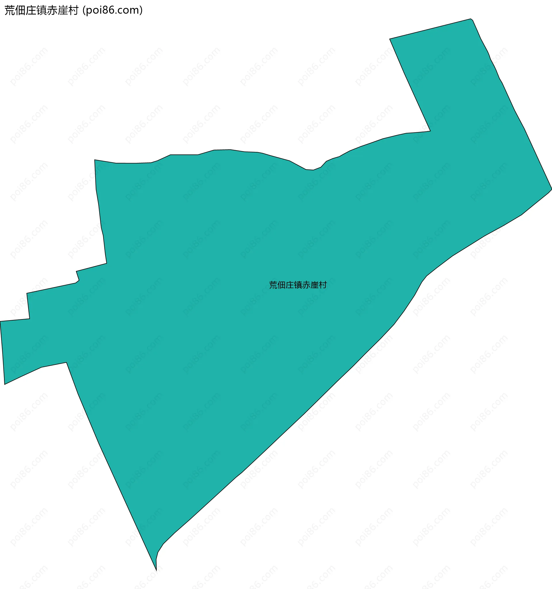 荒佃庄镇赤崖村边界地图