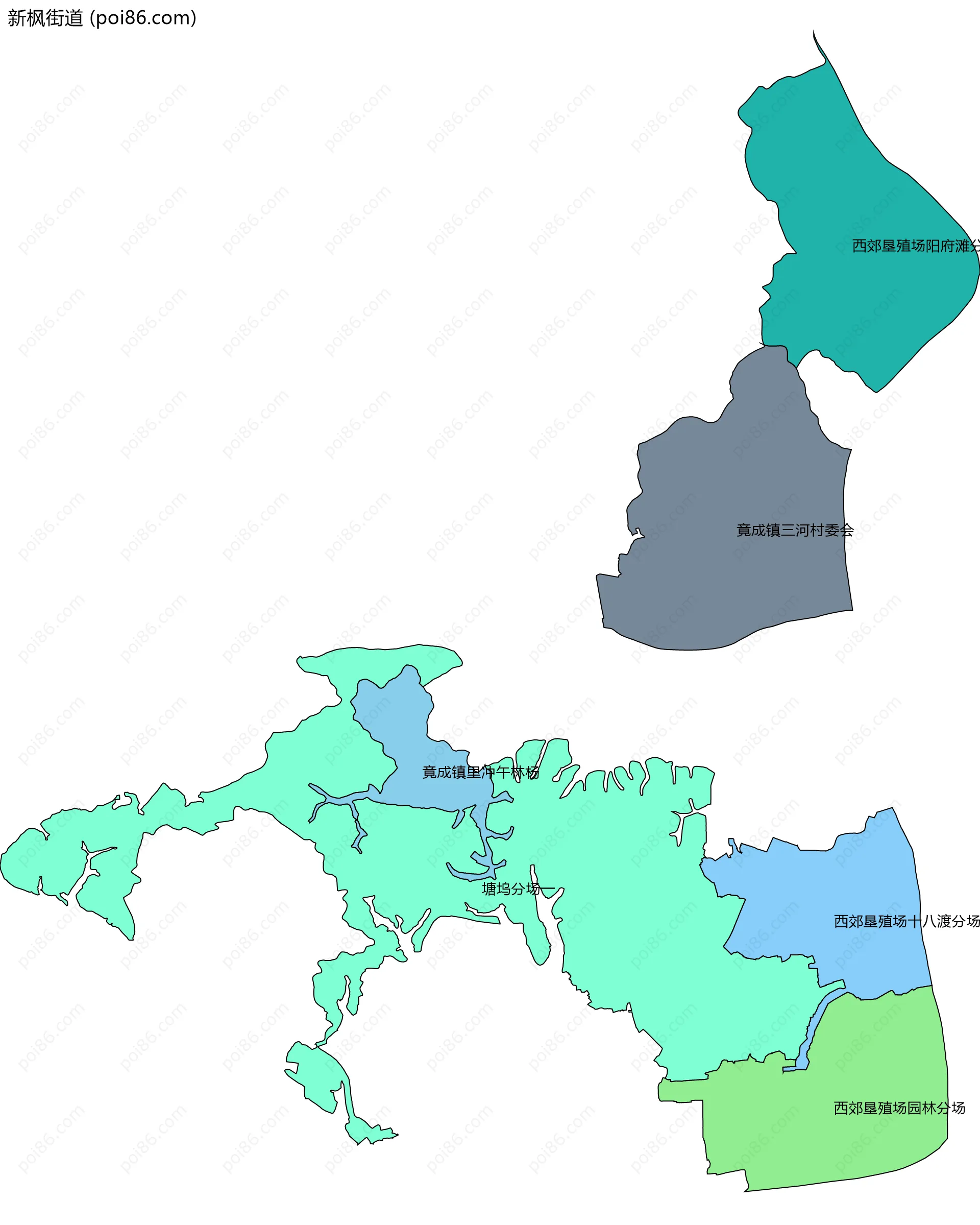 新枫街道边界地图(五级行政区划)