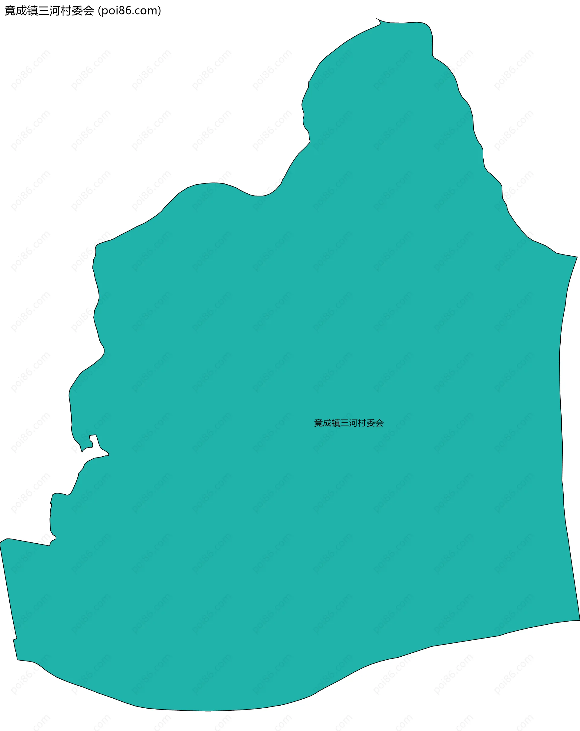 竟成镇三河村委会边界地图