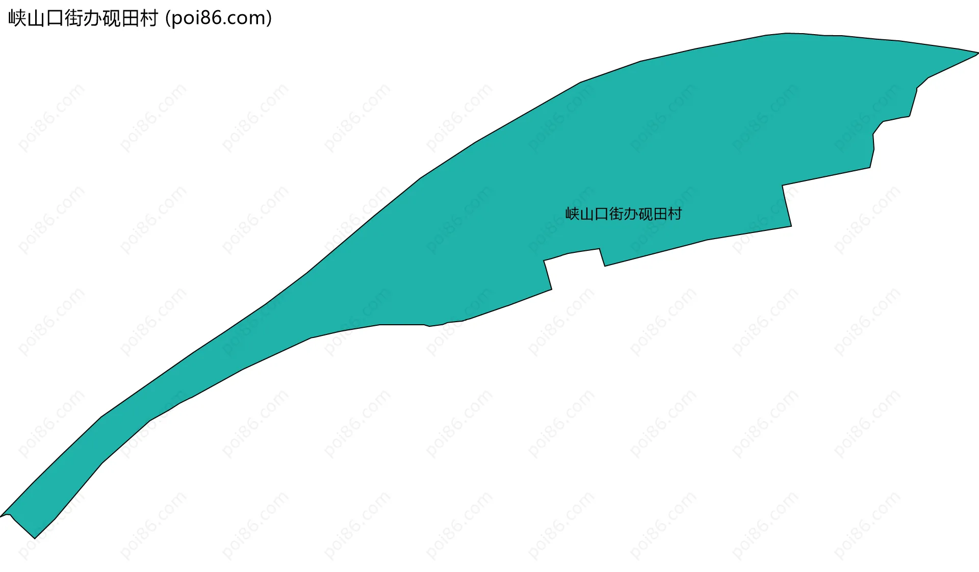 峡山口街办砚田村边界地图