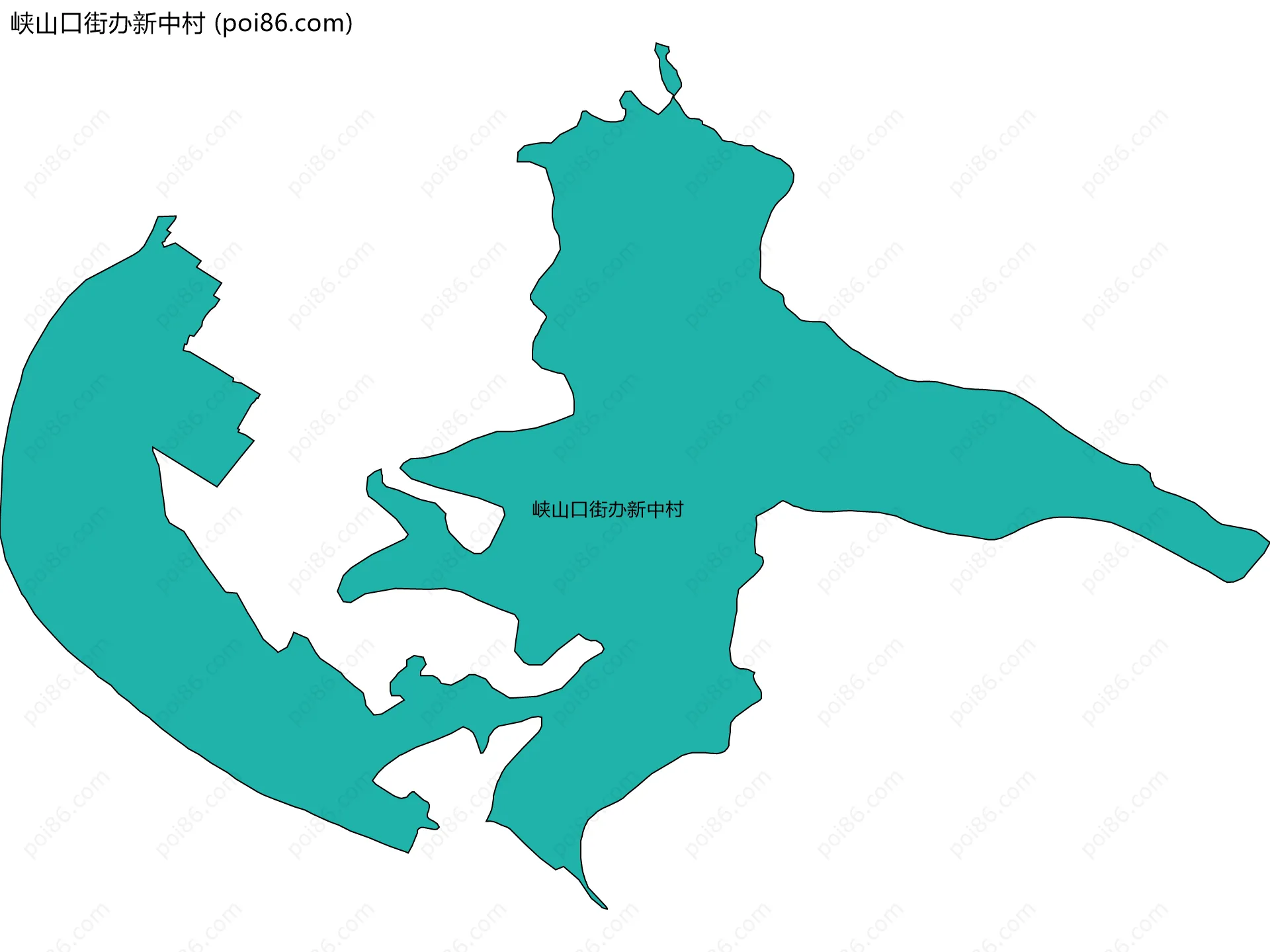 峡山口街办新中村边界地图