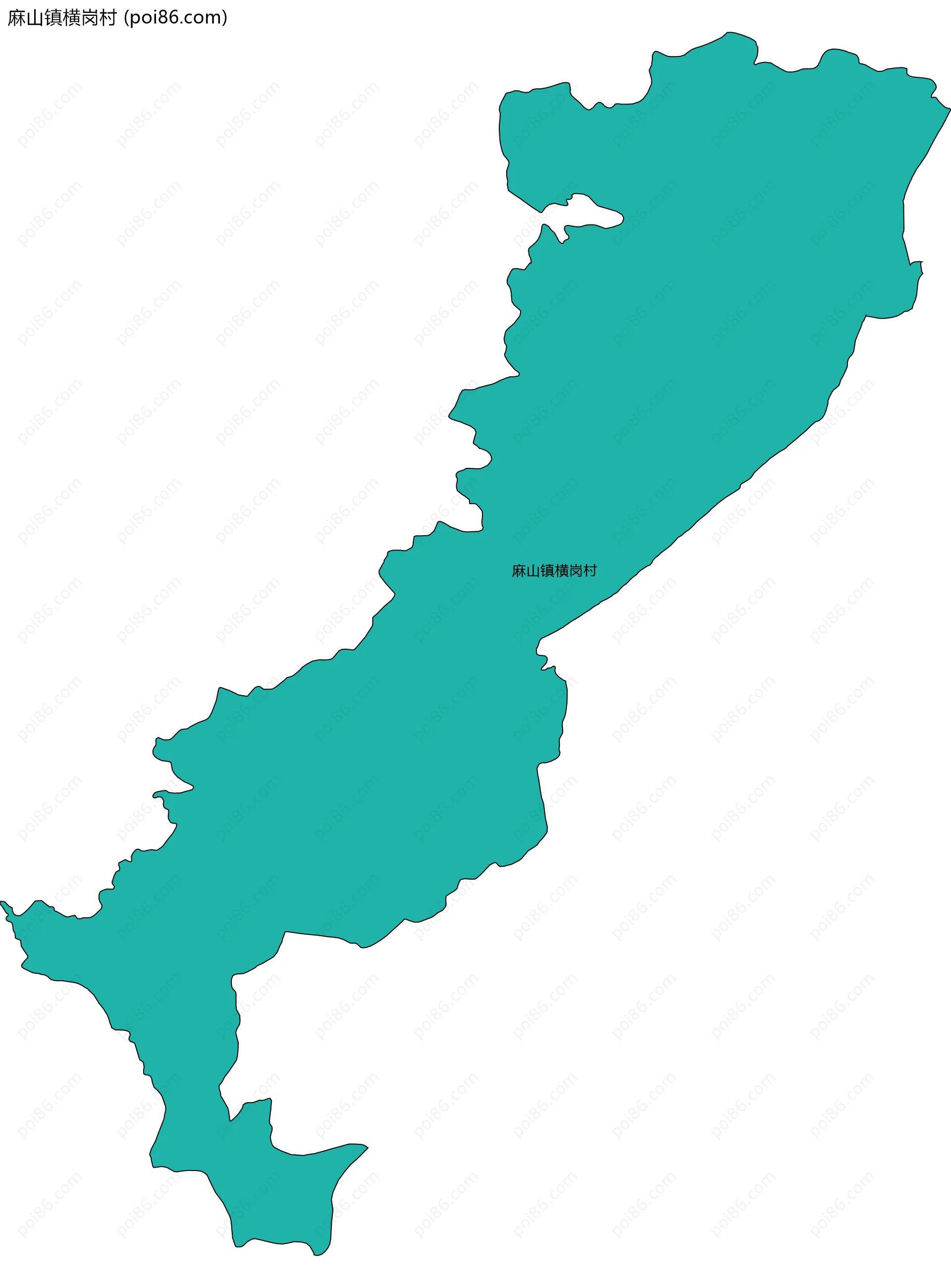 麻山镇横岗村边界地图