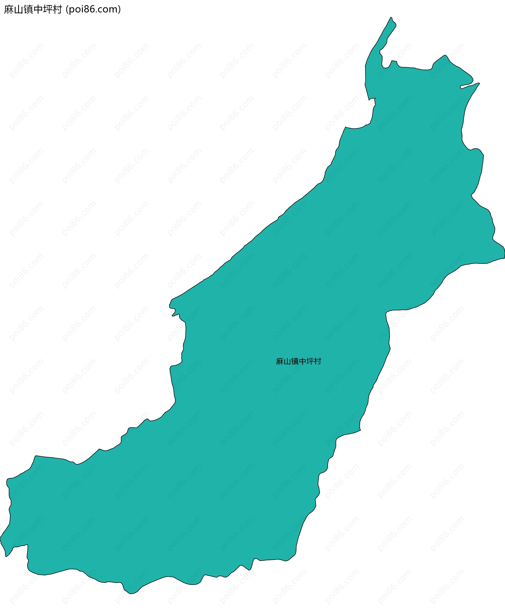 麻山镇中坪村边界地图