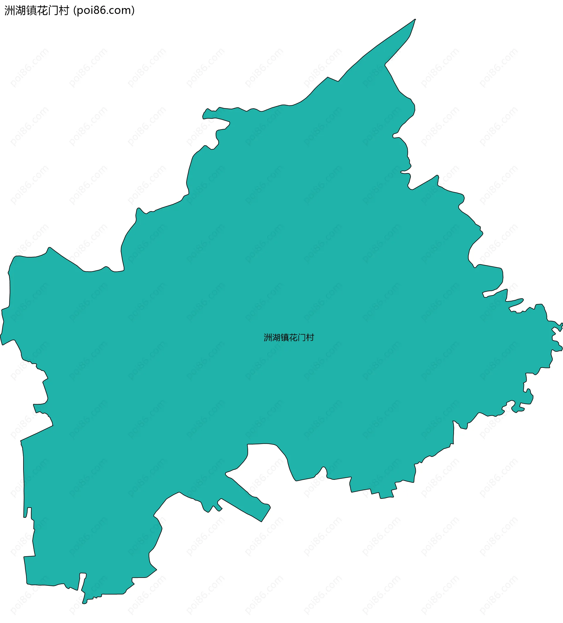 洲湖镇花门村边界地图
