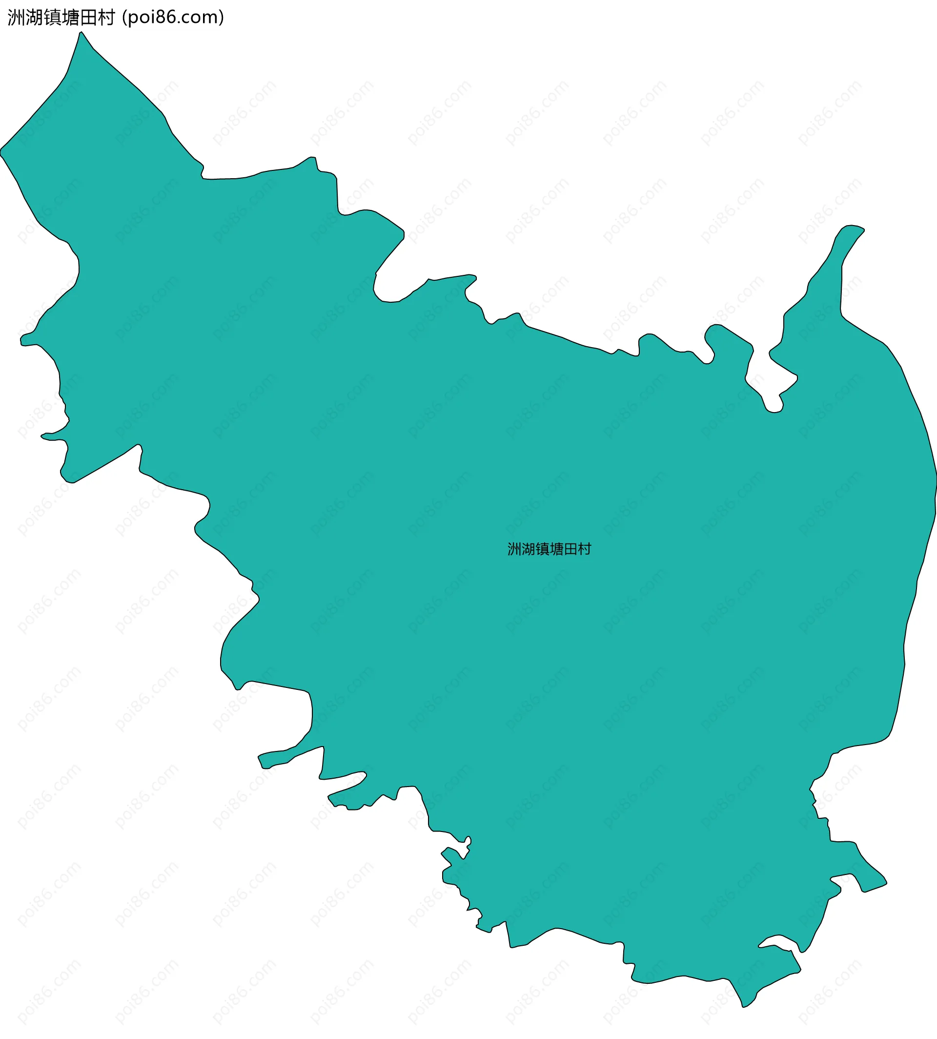 洲湖镇塘田村边界地图