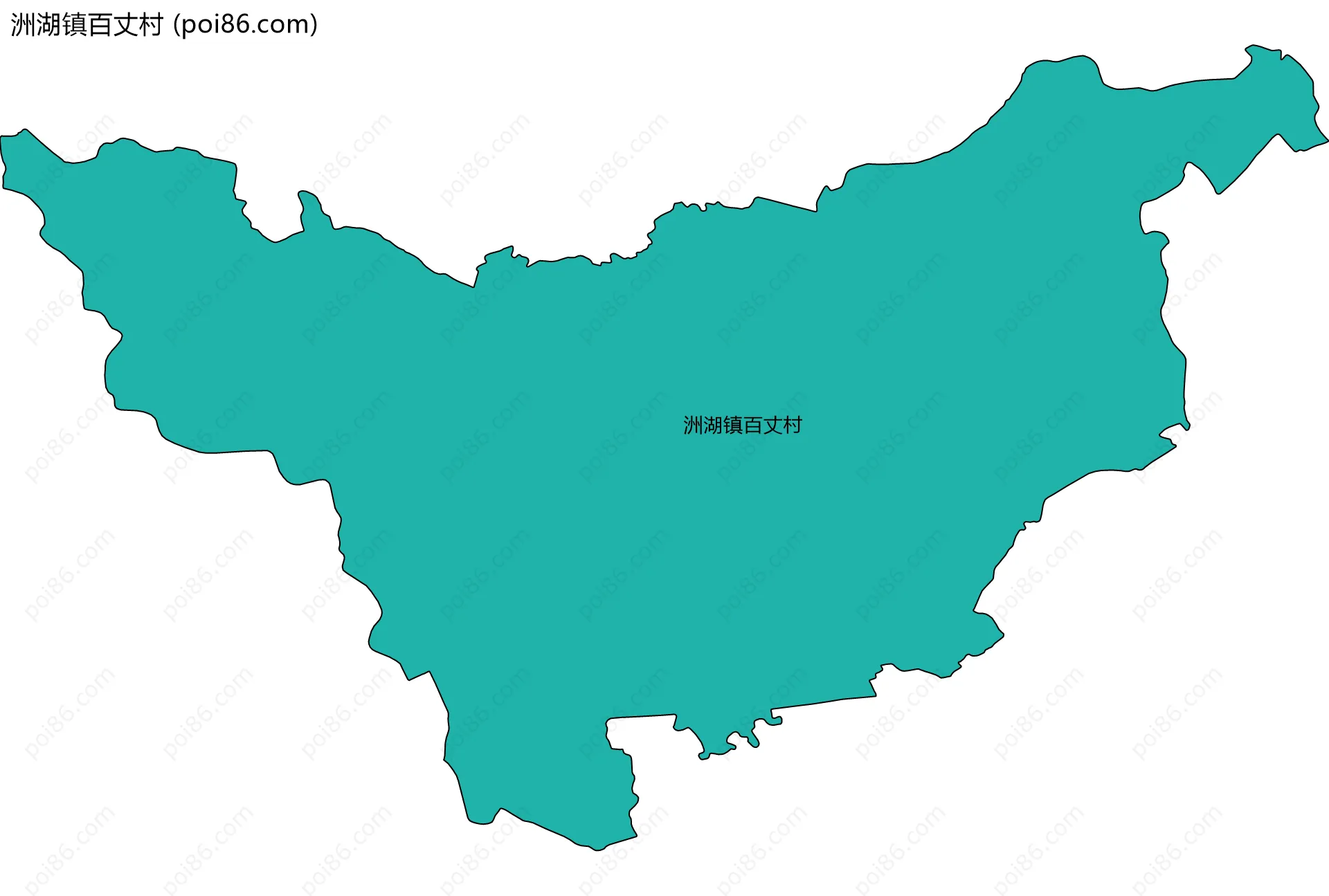 洲湖镇百丈村边界地图