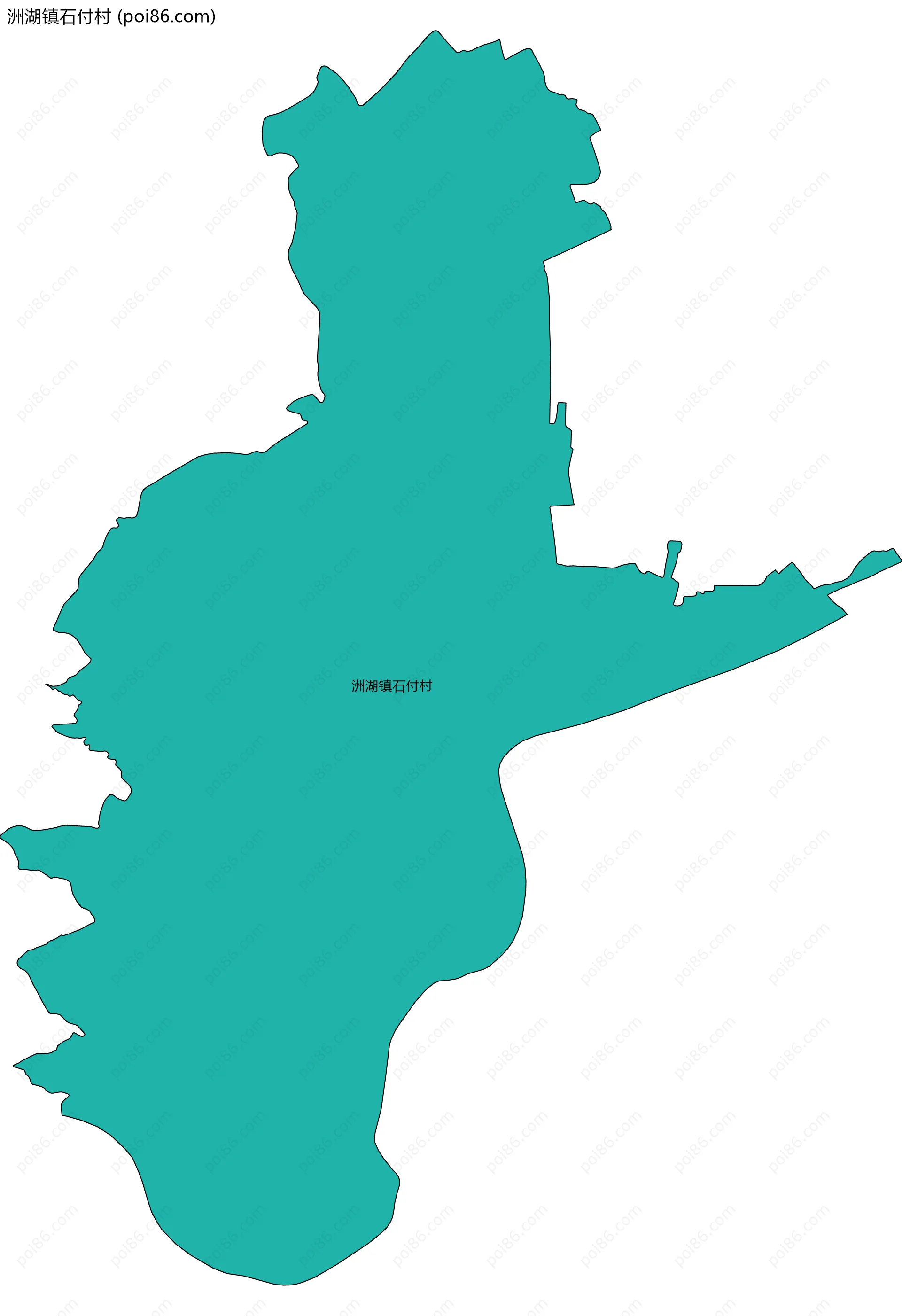 洲湖镇石付村边界地图