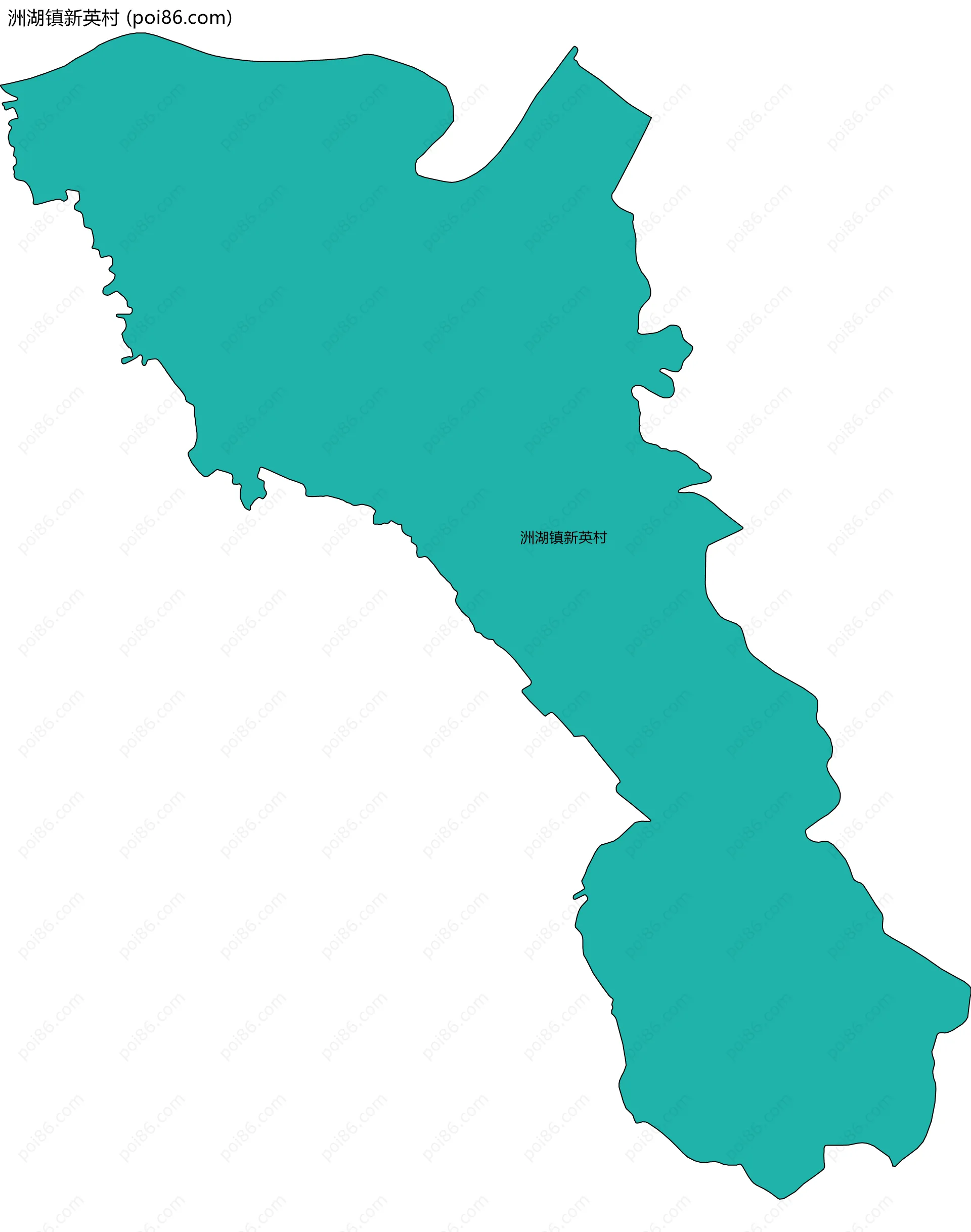 洲湖镇新英村边界地图