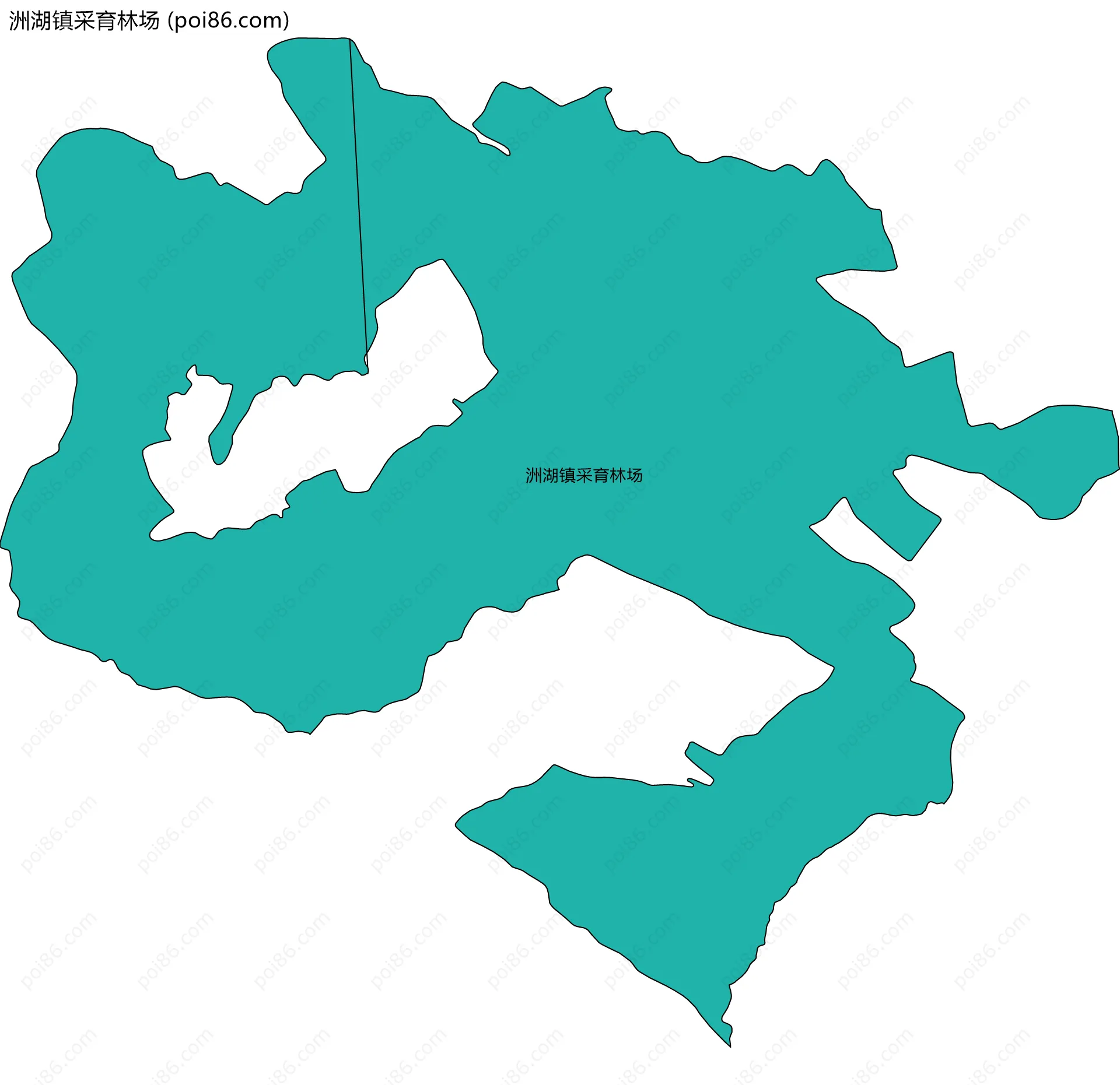 洲湖镇采育林场边界地图