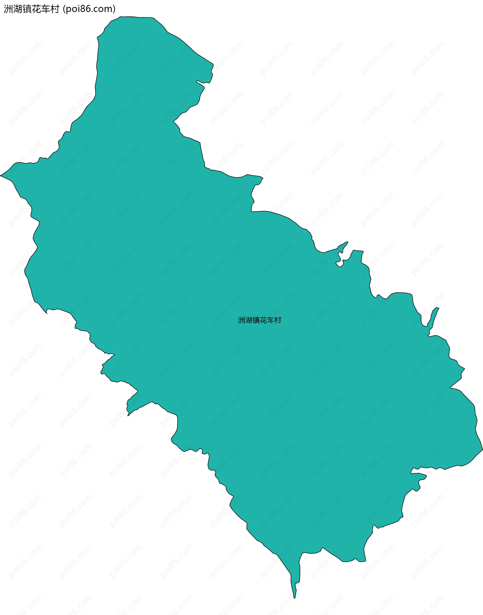 洲湖镇花车村边界地图