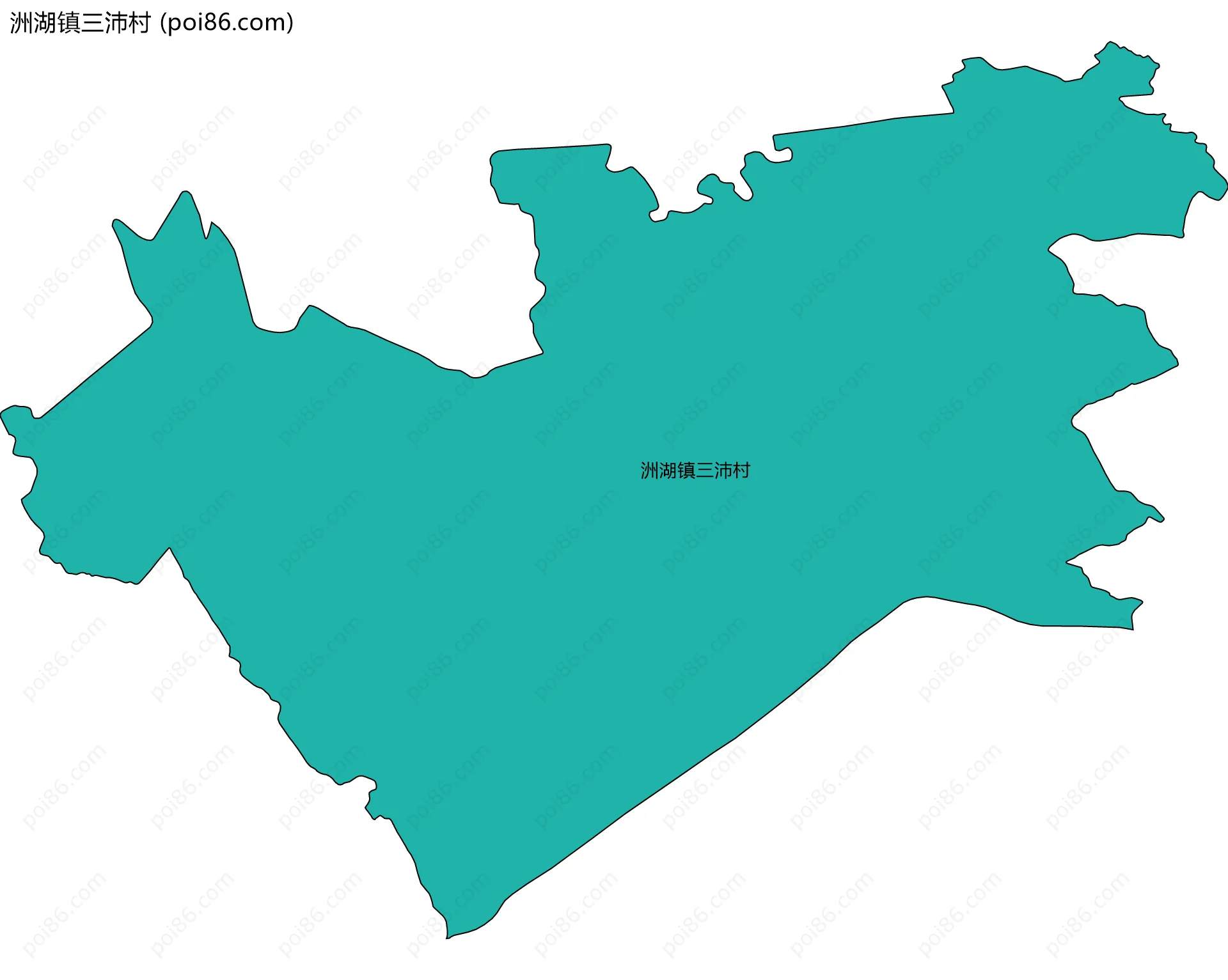洲湖镇三沛村边界地图
